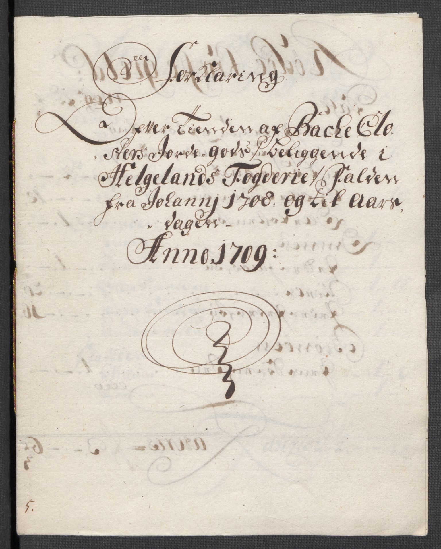 Rentekammeret inntil 1814, Reviderte regnskaper, Fogderegnskap, RA/EA-4092/R65/L4510: Fogderegnskap Helgeland, 1708-1709, p. 142