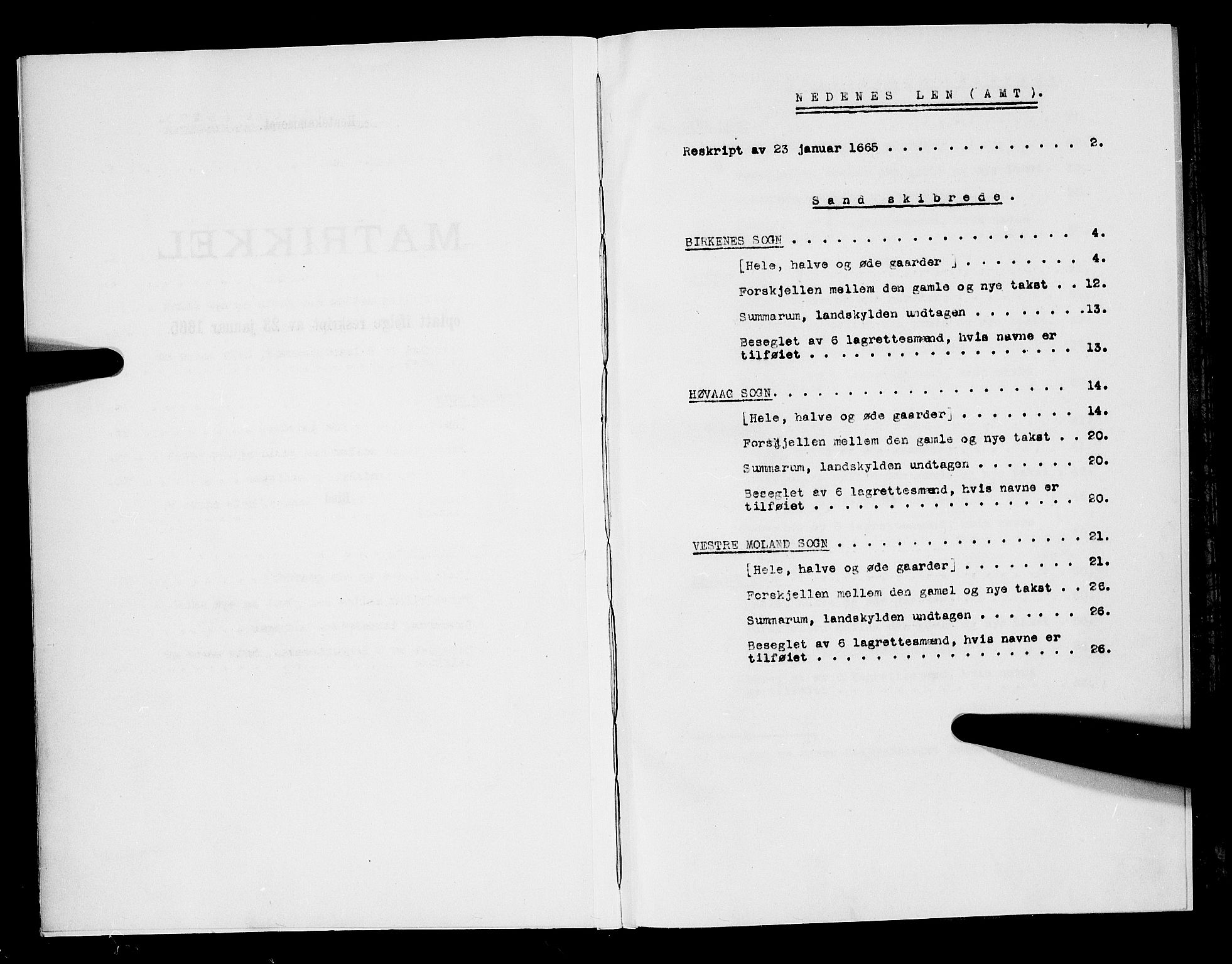 Rentekammeret inntil 1814, Realistisk ordnet avdeling, AV/RA-EA-4070/N/Nb/Nba/L0028: Nedenes len, 1668