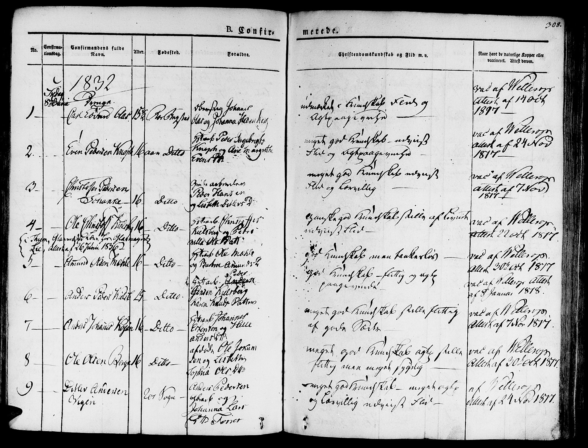 Ministerialprotokoller, klokkerbøker og fødselsregistre - Sør-Trøndelag, SAT/A-1456/681/L0930: Parish register (official) no. 681A08, 1829-1844, p. 308