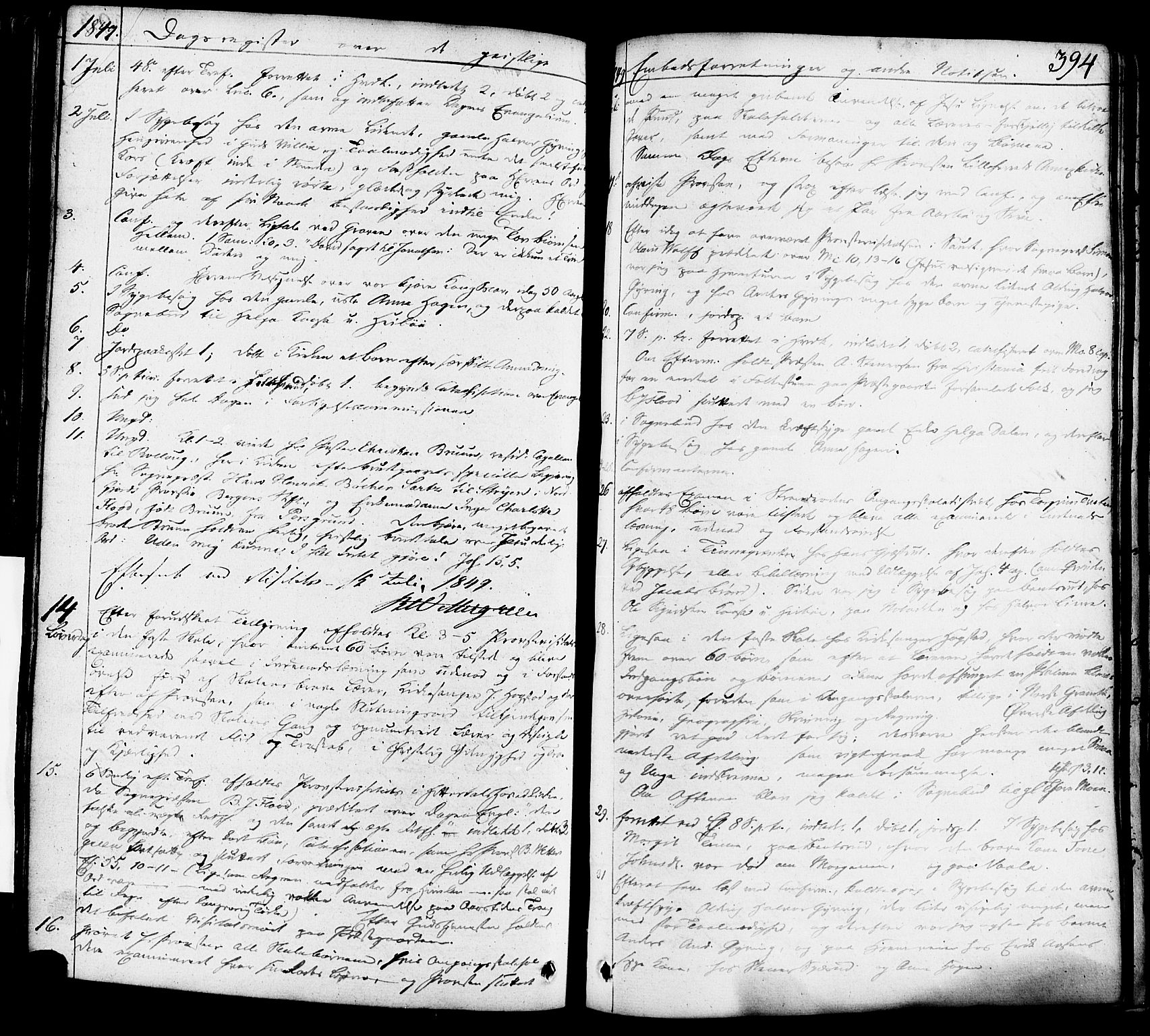 Heddal kirkebøker, AV/SAKO-A-268/F/Fa/L0006: Parish register (official) no. I 6, 1837-1854, p. 394
