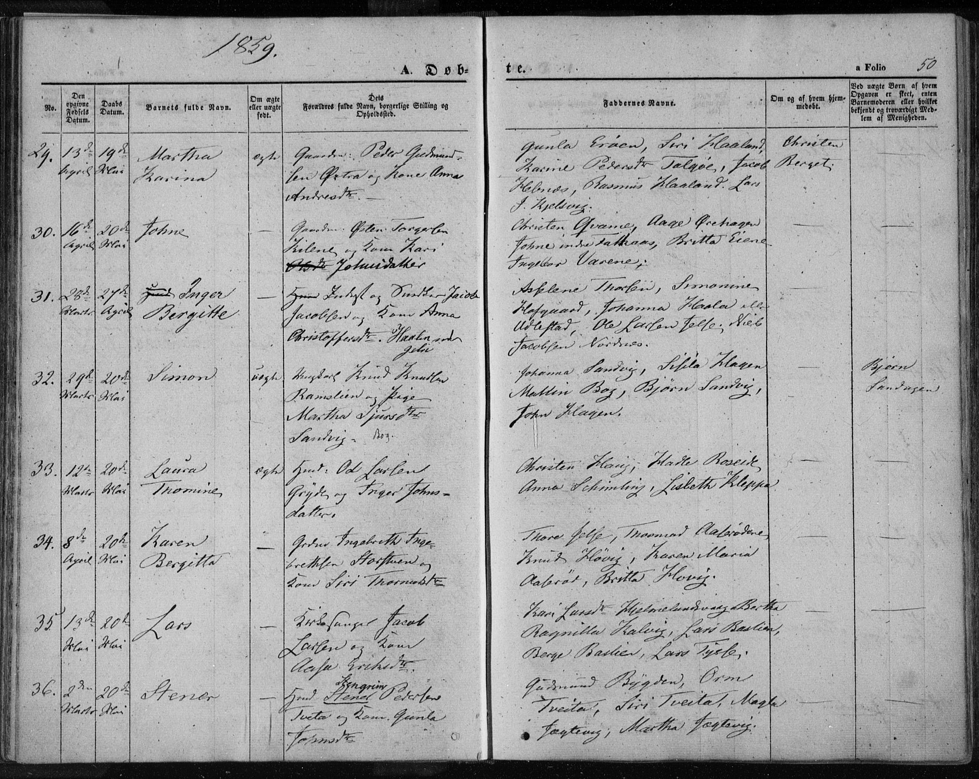 Jelsa sokneprestkontor, AV/SAST-A-101842/01/IV: Parish register (official) no. A 7, 1854-1866, p. 50