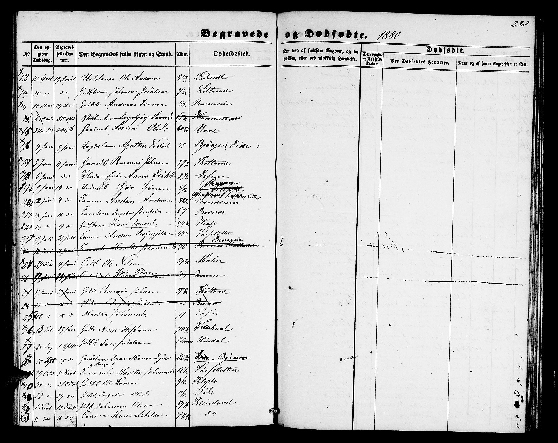 Hosanger sokneprestembete, SAB/A-75801/H/Hab: Parish register (copy) no. A 2, 1857-1881, p. 238