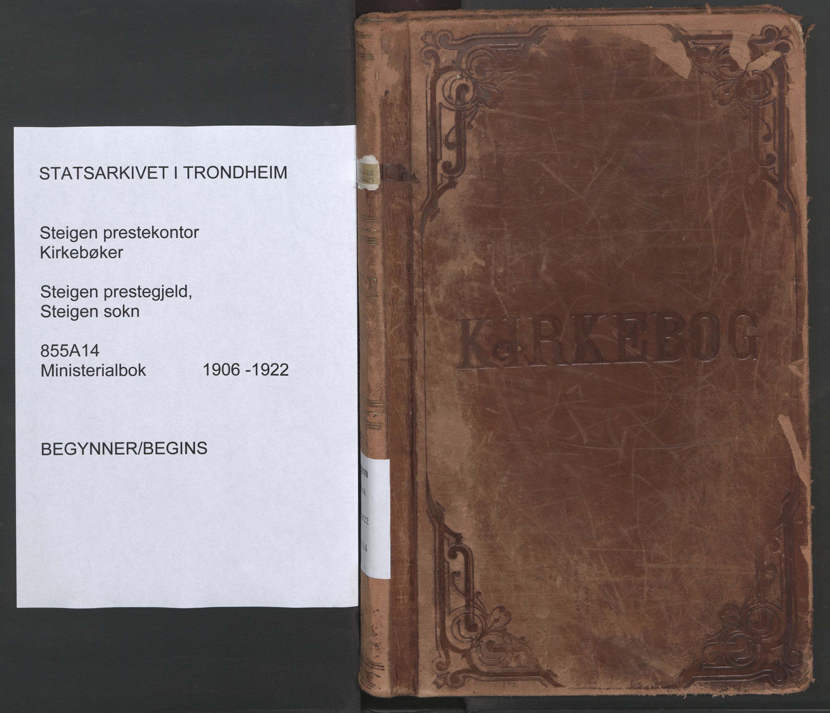 Ministerialprotokoller, klokkerbøker og fødselsregistre - Nordland, SAT/A-1459/855/L0806: Parish register (official) no. 855A14, 1906-1922