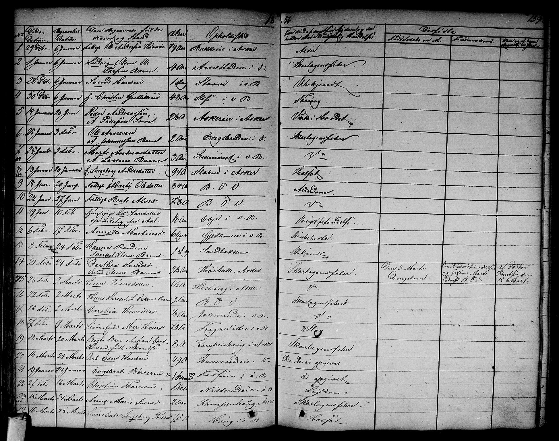 Asker prestekontor Kirkebøker, SAO/A-10256a/F/Fa/L0011: Parish register (official) no. I 11, 1825-1878, p. 159