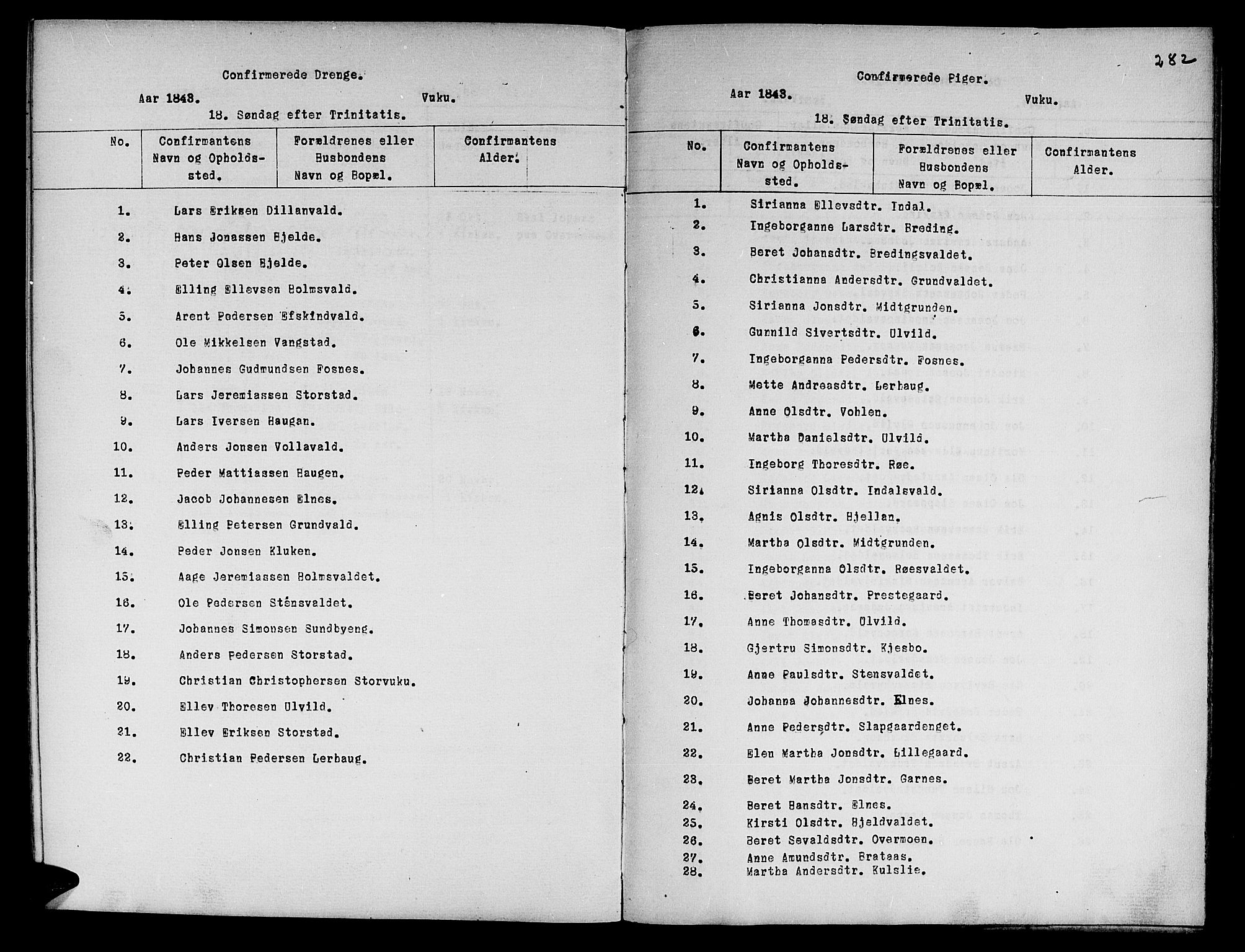 Ministerialprotokoller, klokkerbøker og fødselsregistre - Nord-Trøndelag, SAT/A-1458/724/L0265: Parish register (copy) no. 724C01, 1816-1845, p. 282