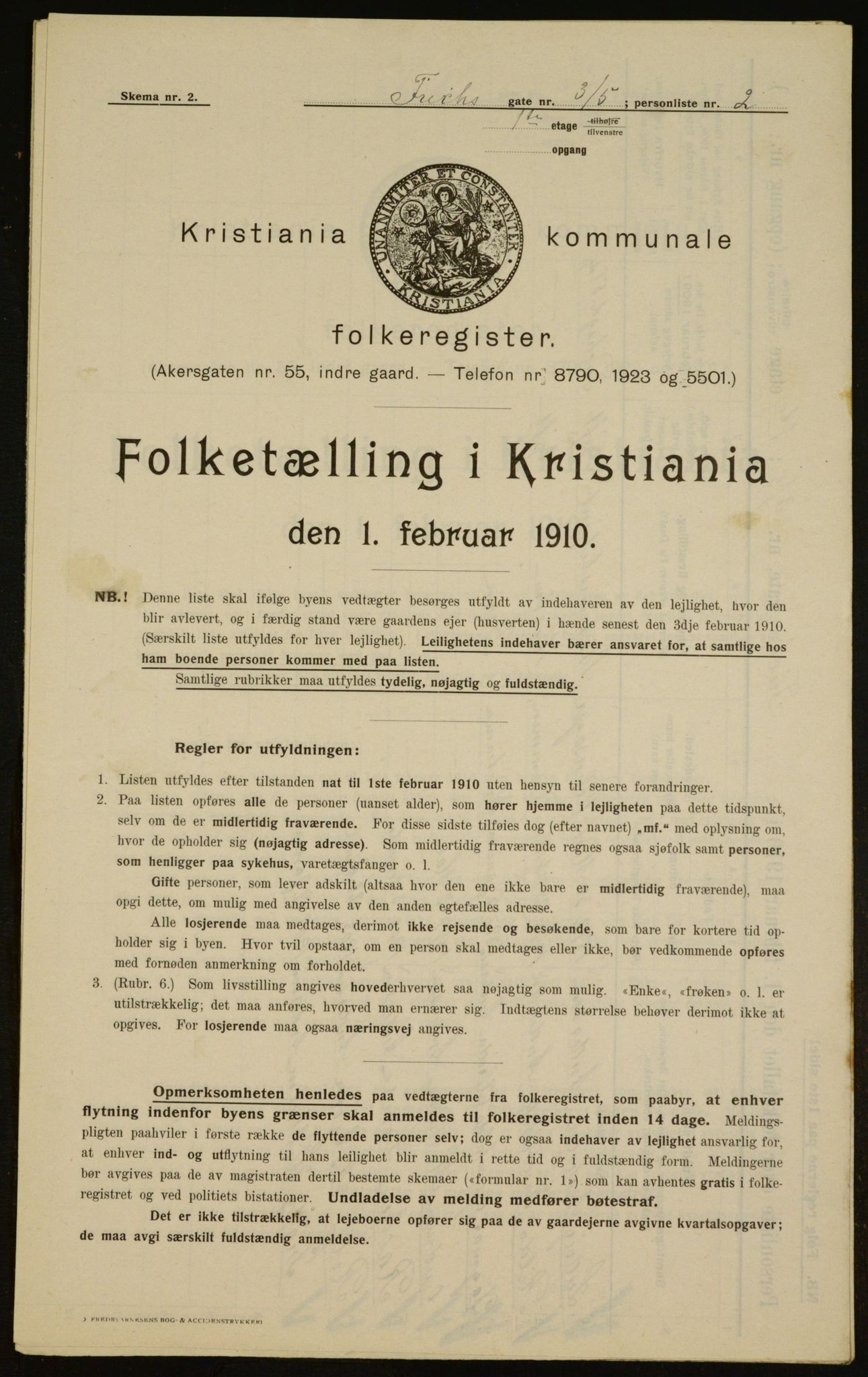 OBA, Municipal Census 1910 for Kristiania, 1910, p. 25100