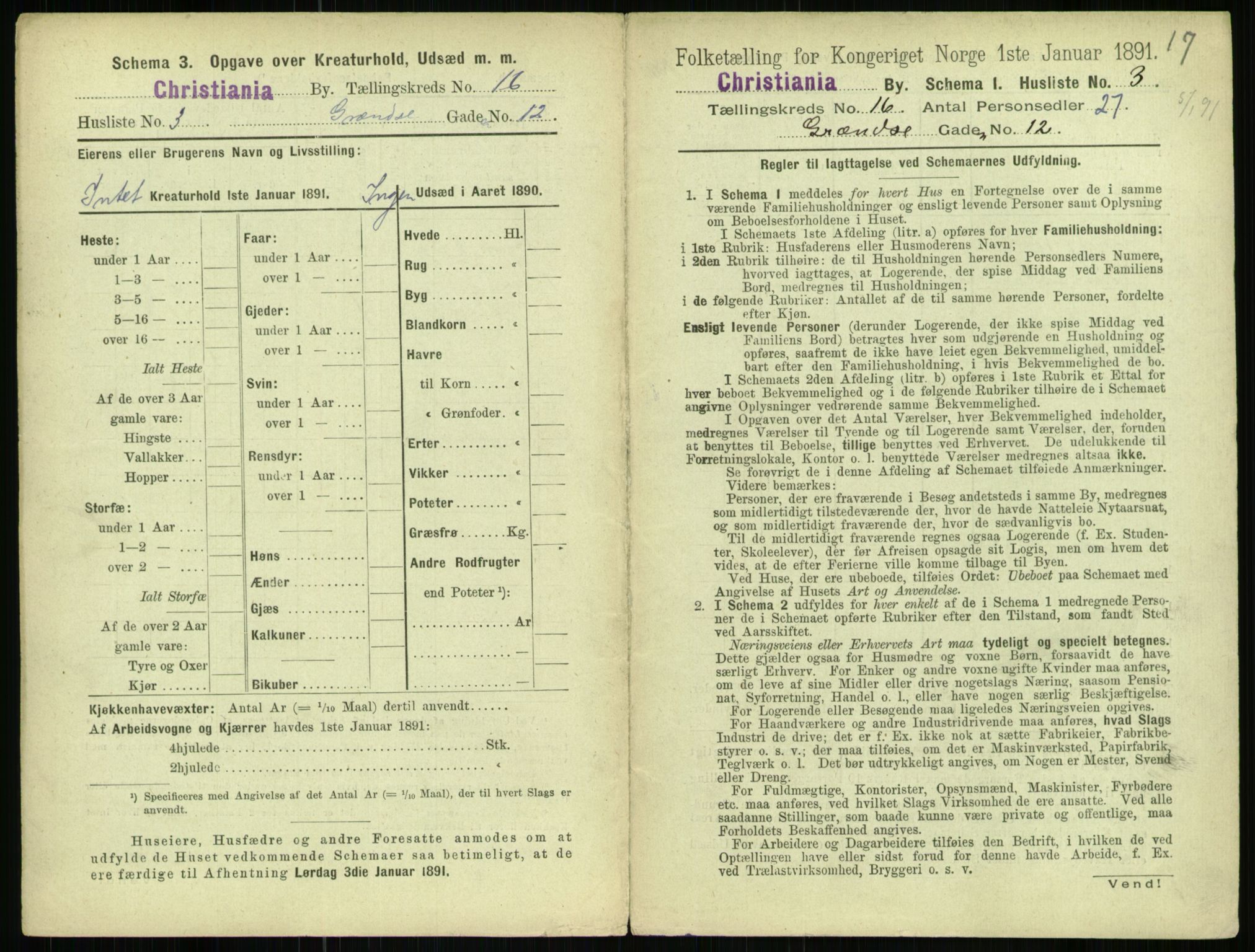 RA, 1891 census for 0301 Kristiania, 1891, p. 7007