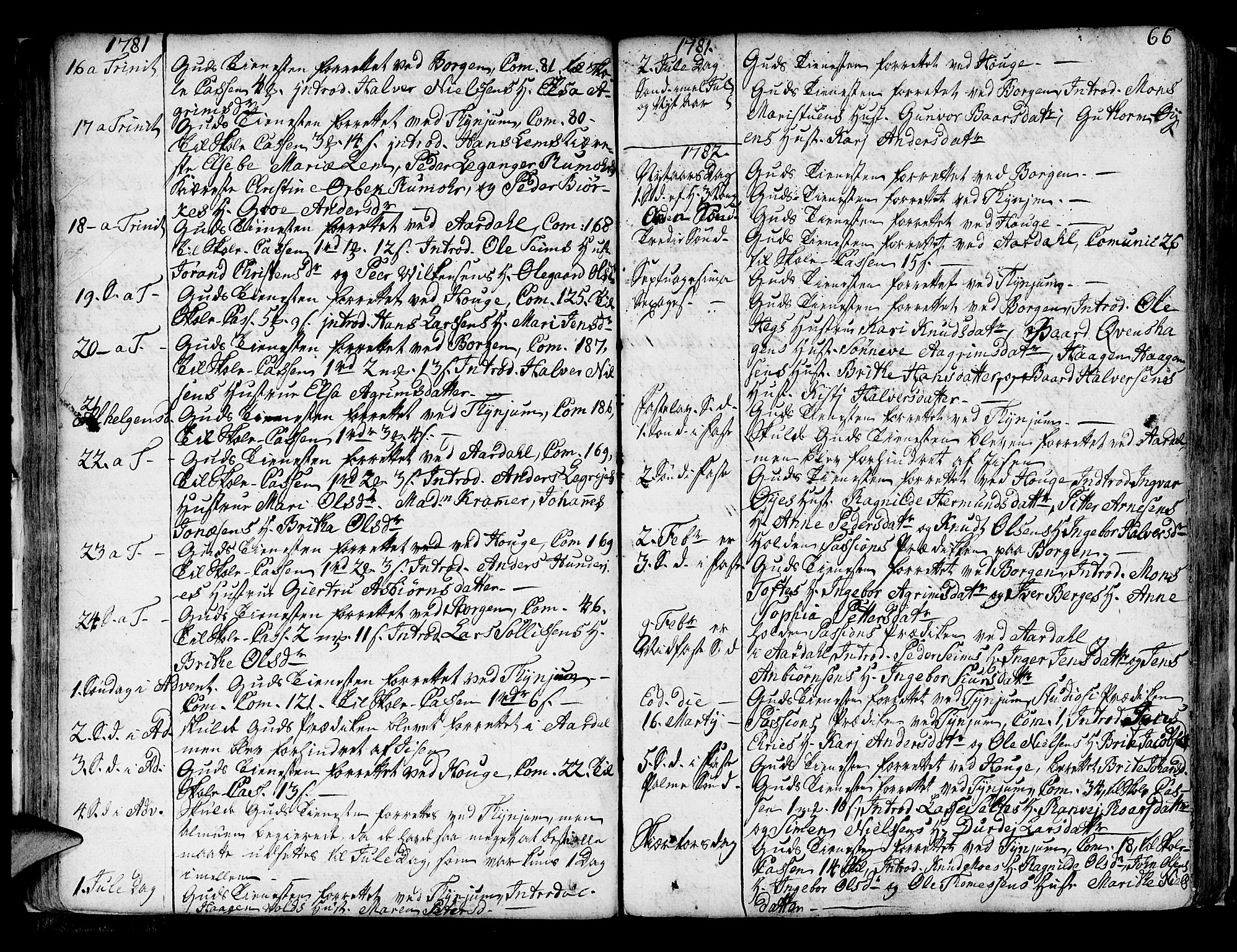 Lærdal sokneprestembete, SAB/A-81201: Parish register (official) no. A 2, 1752-1782, p. 66