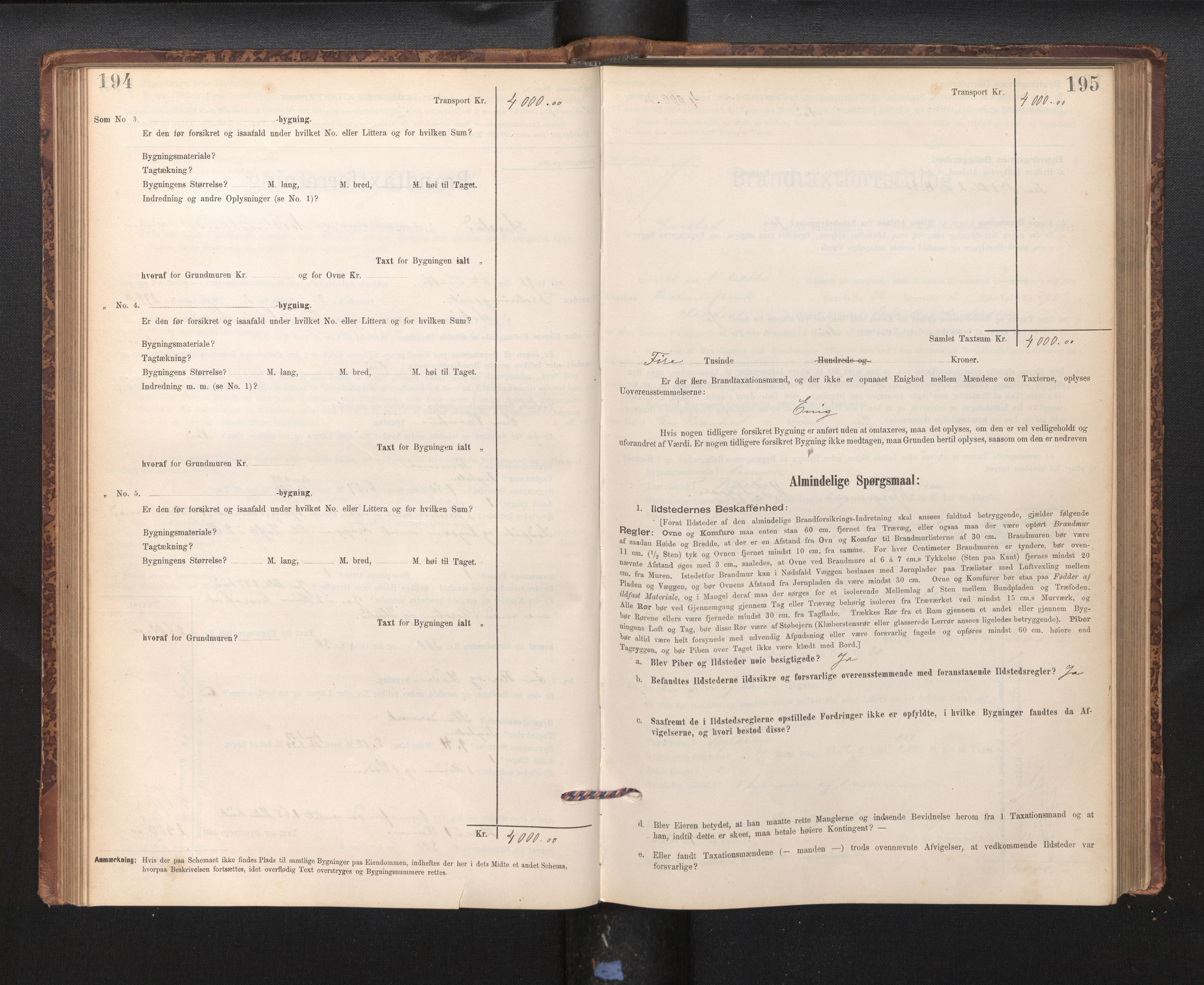 Lensmannen i Årstad, AV/SAB-A-36201/0012/L0011: Branntakstprotokoll,skjematakst, 1895-1901, p. 194-195