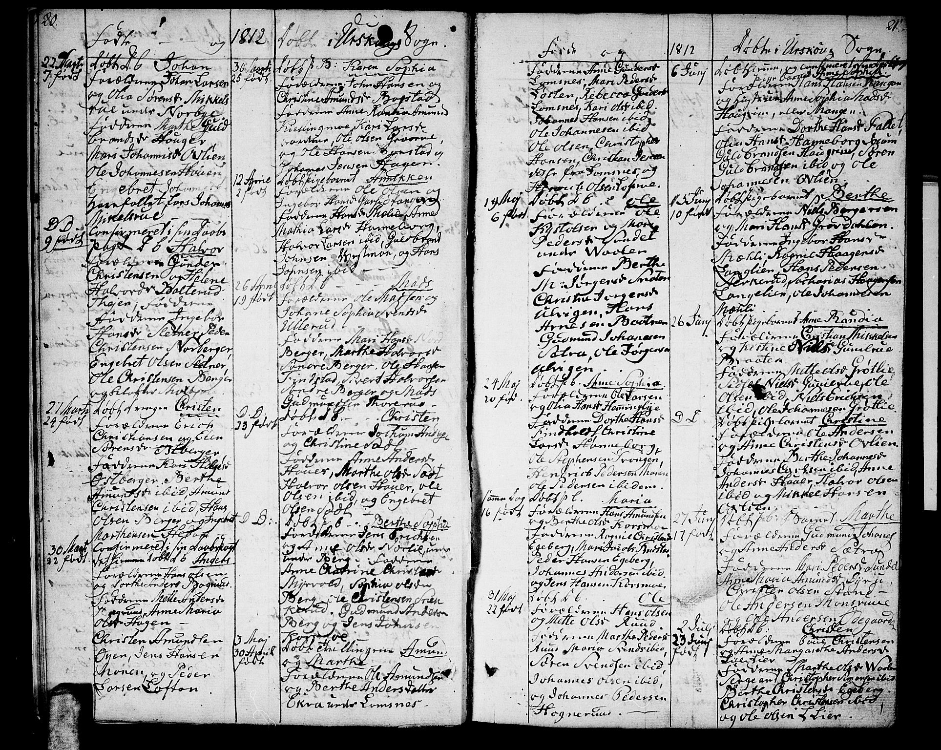 Aurskog prestekontor Kirkebøker, SAO/A-10304a/F/Fa/L0004: Parish register (official) no. I 4, 1807-1814, p. 20-21