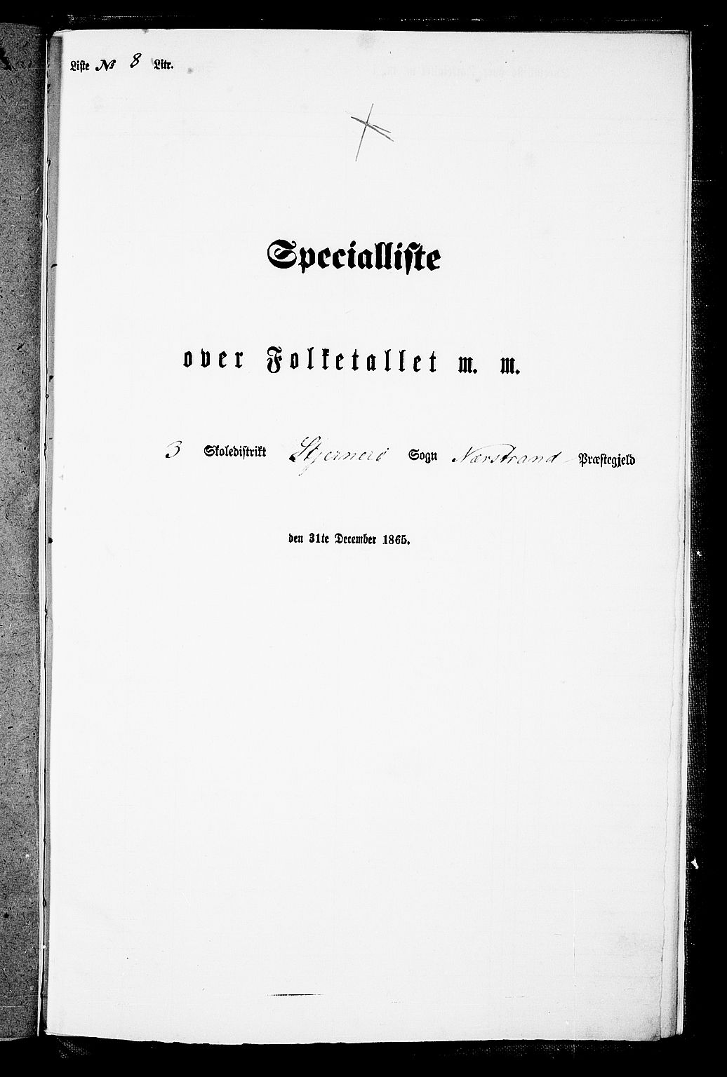 RA, 1865 census for Nedstrand, 1865, p. 107