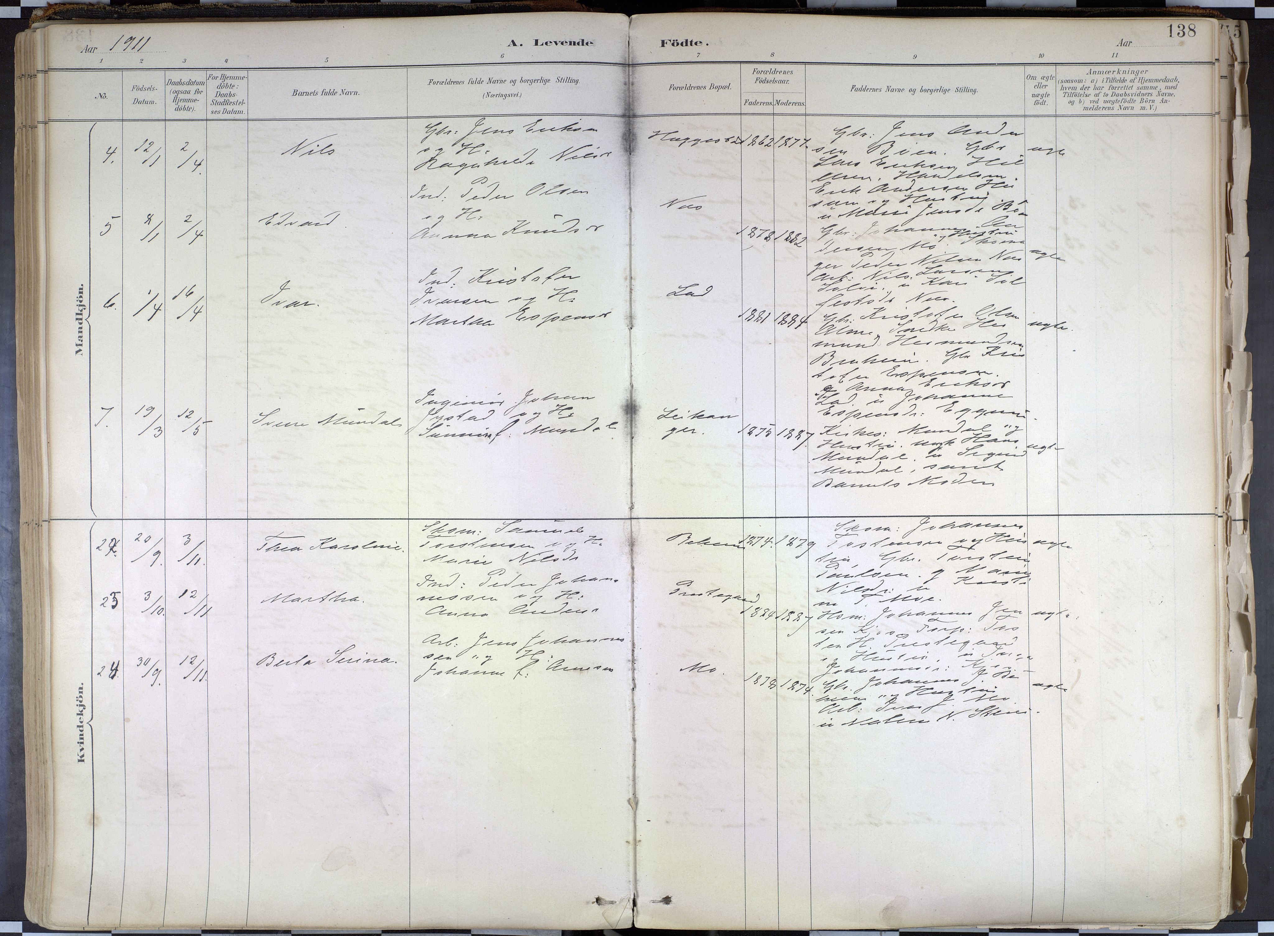 Hafslo sokneprestembete, AV/SAB-A-80301/H/Haa/Haab/L0001: Parish register (official) no. B 1, 1886-1945, p. 138