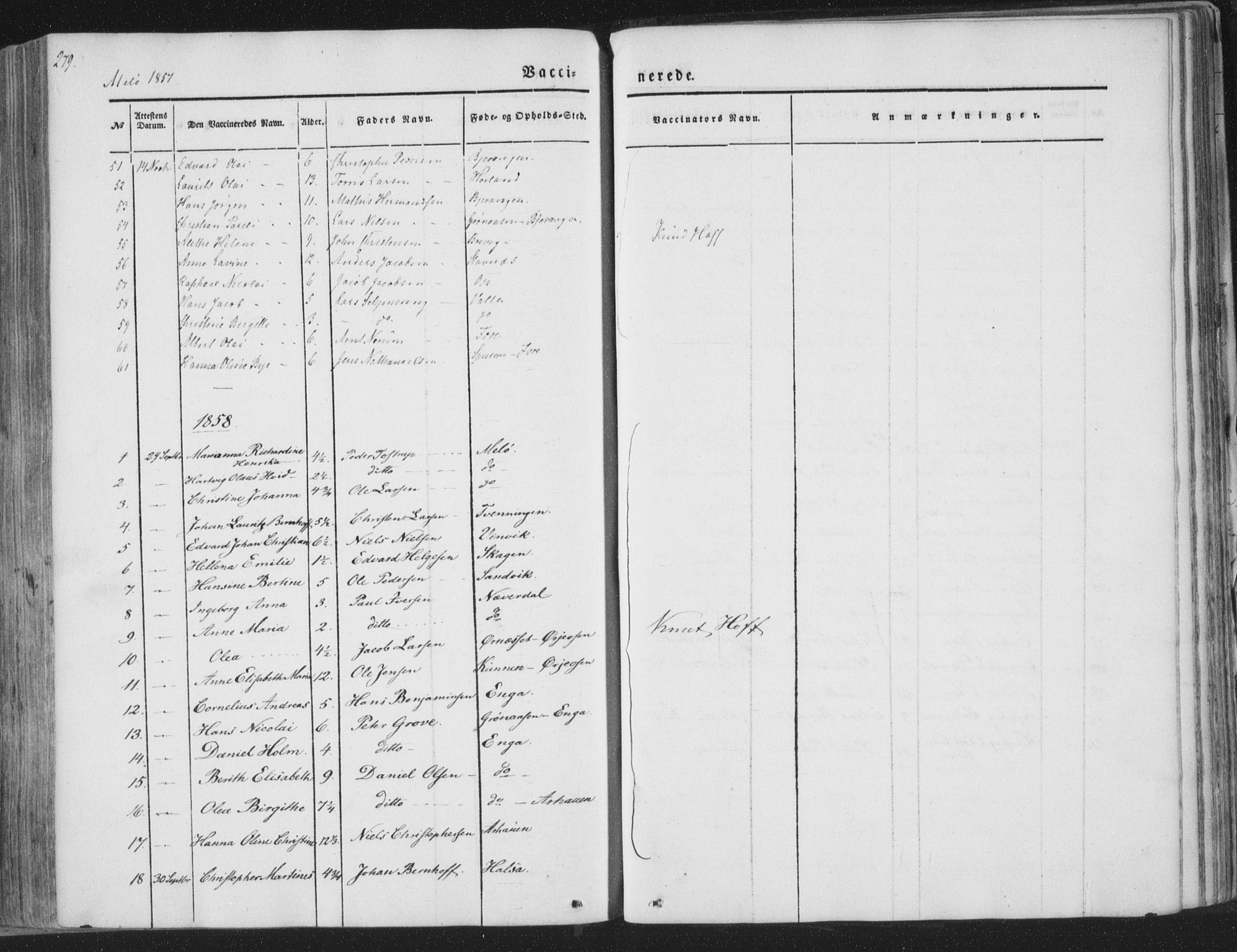 Ministerialprotokoller, klokkerbøker og fødselsregistre - Nordland, AV/SAT-A-1459/841/L0604: Parish register (official) no. 841A09 /2, 1845-1862, p. 279