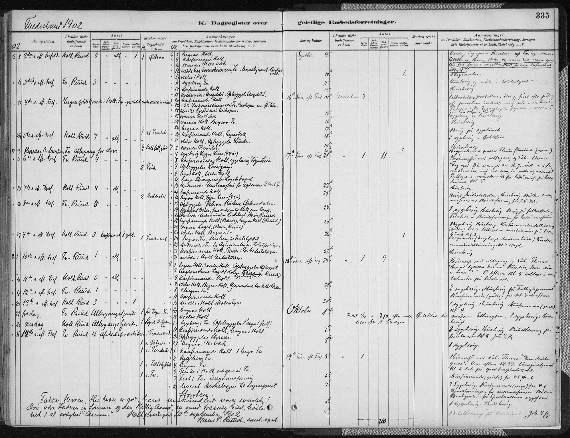 Tvedestrand sokneprestkontor, AV/SAK-1111-0042/F/Fa/L0001: Parish register (official) no. A 1, 1885-1916, p. 335