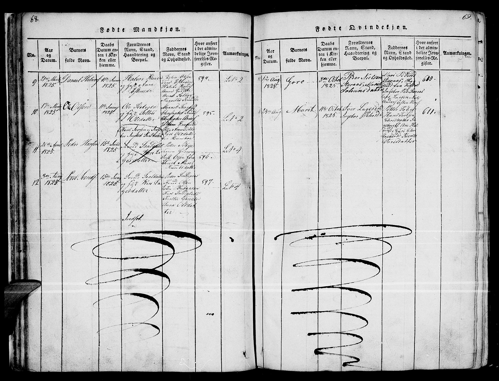 Kvikne prestekontor, AV/SAH-PREST-064/H/Ha/Haa/L0004: Parish register (official) no. 4, 1815-1840, p. 68-69