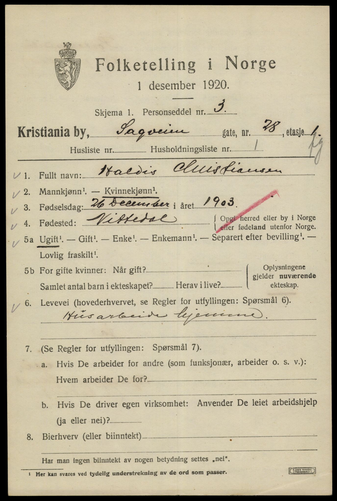 SAO, 1920 census for Kristiania, 1920, p. 477573