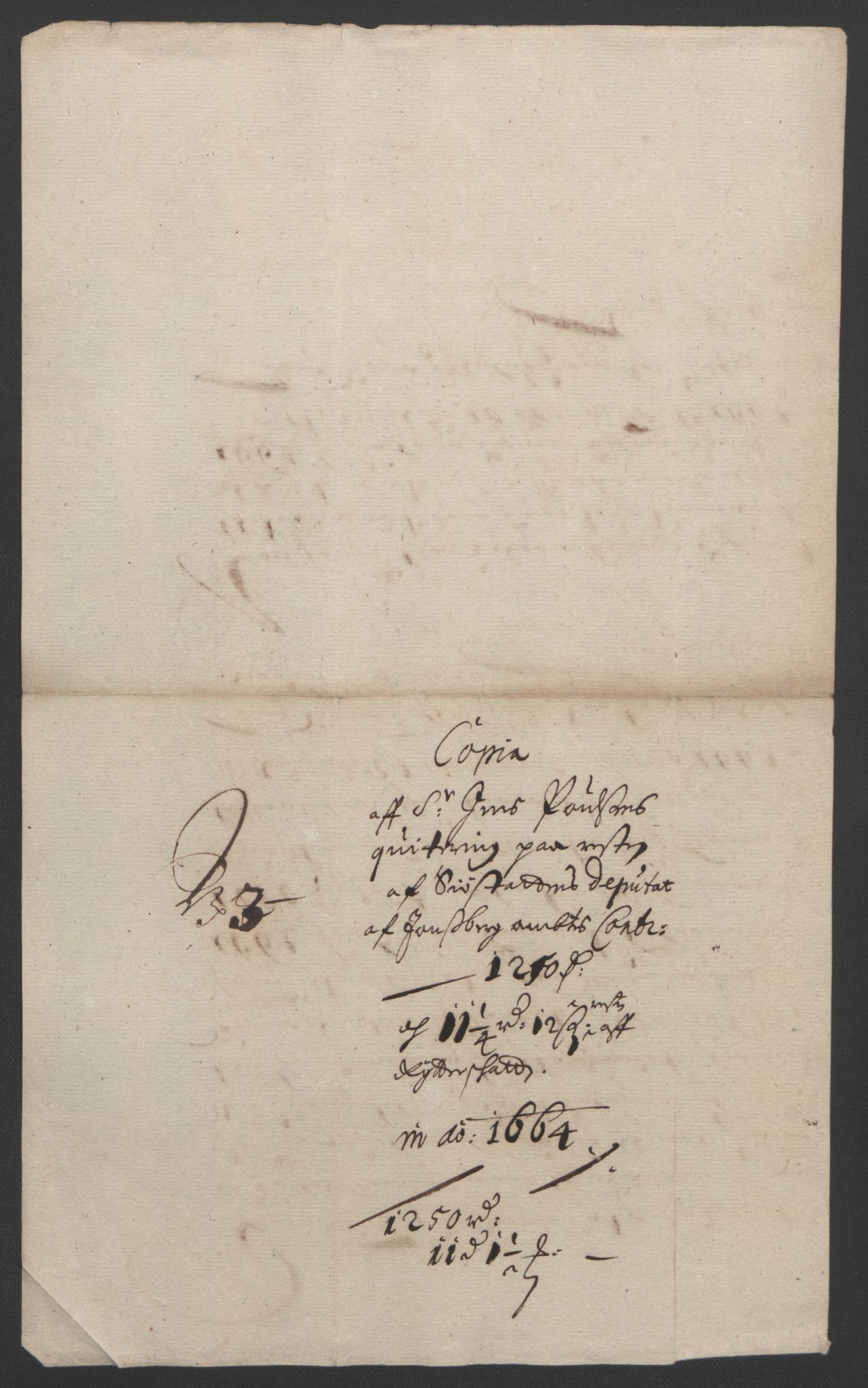 Rentekammeret inntil 1814, Reviderte regnskaper, Fogderegnskap, AV/RA-EA-4092/R32/L1842: Fogderegnskap Jarlsberg grevskap, 1664-1673, p. 9