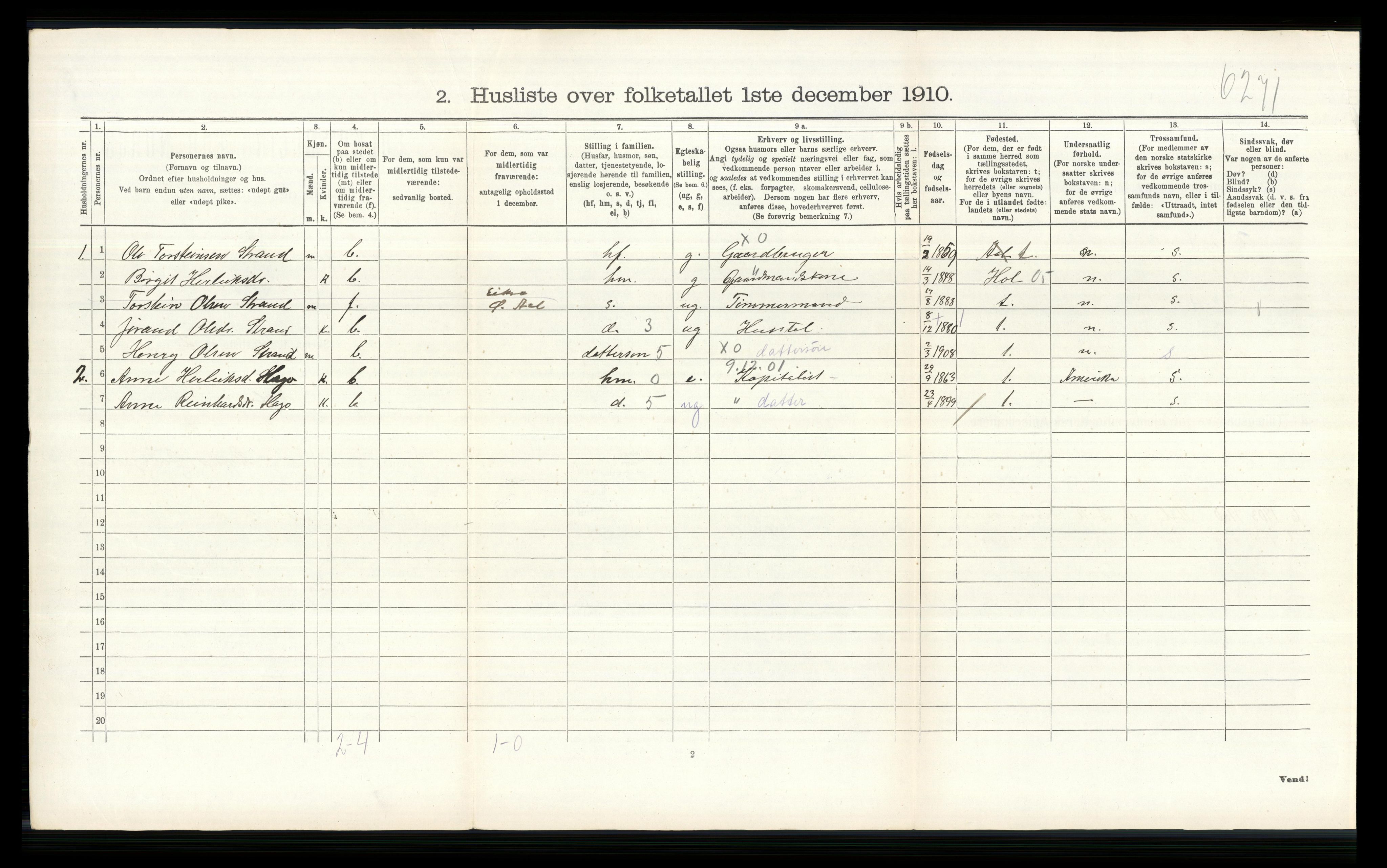 RA, 1910 census for Ål, 1910, p. 1248