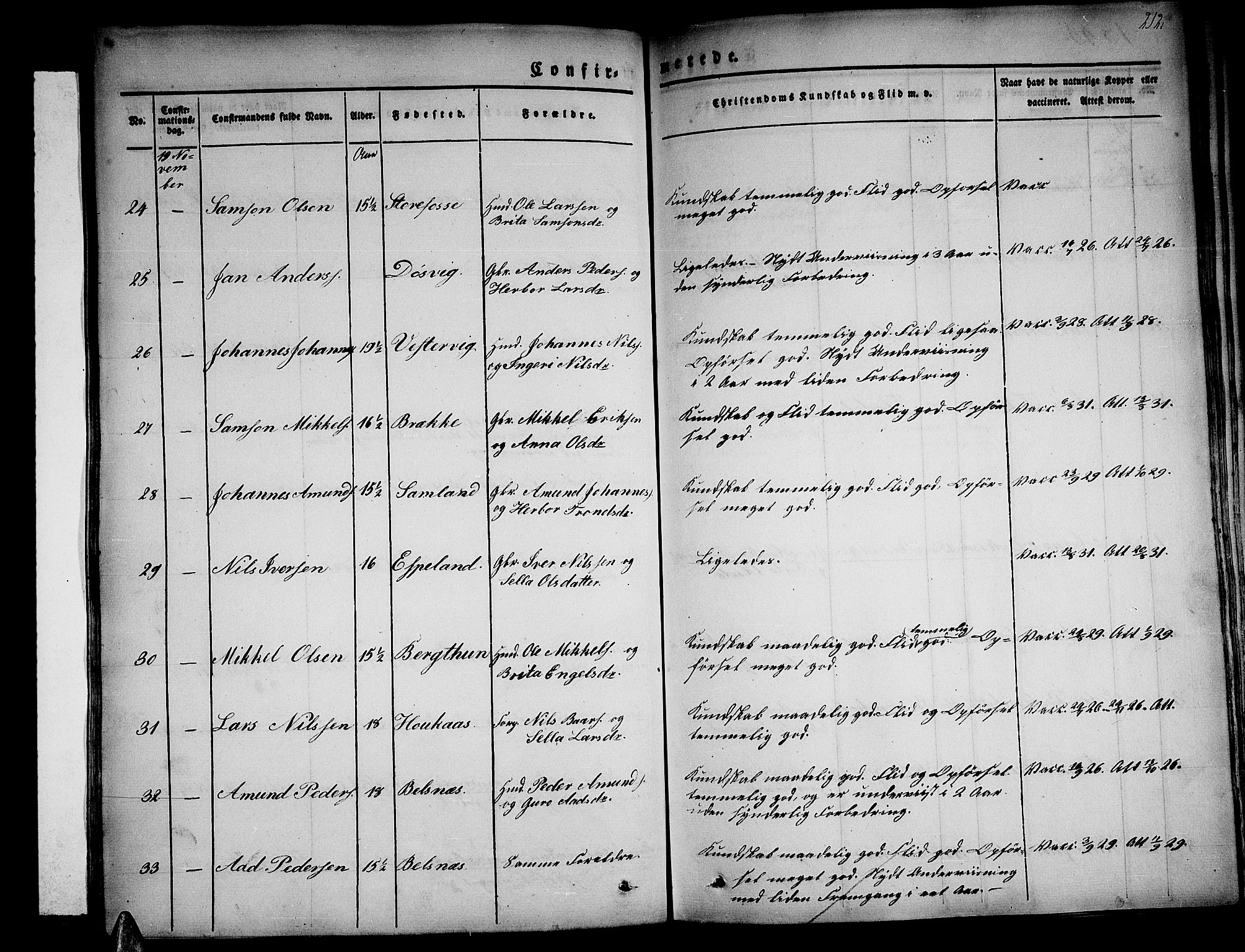 Strandebarm sokneprestembete, AV/SAB-A-78401/H/Haa: Parish register (official) no. A 6, 1826-1843, p. 212