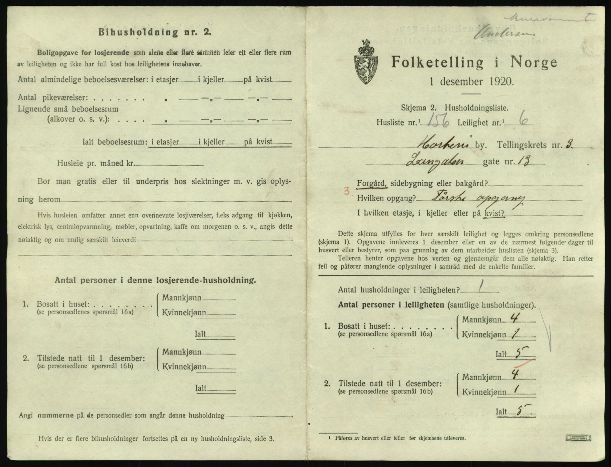 SAKO, 1920 census for Horten, 1920, p. 5617