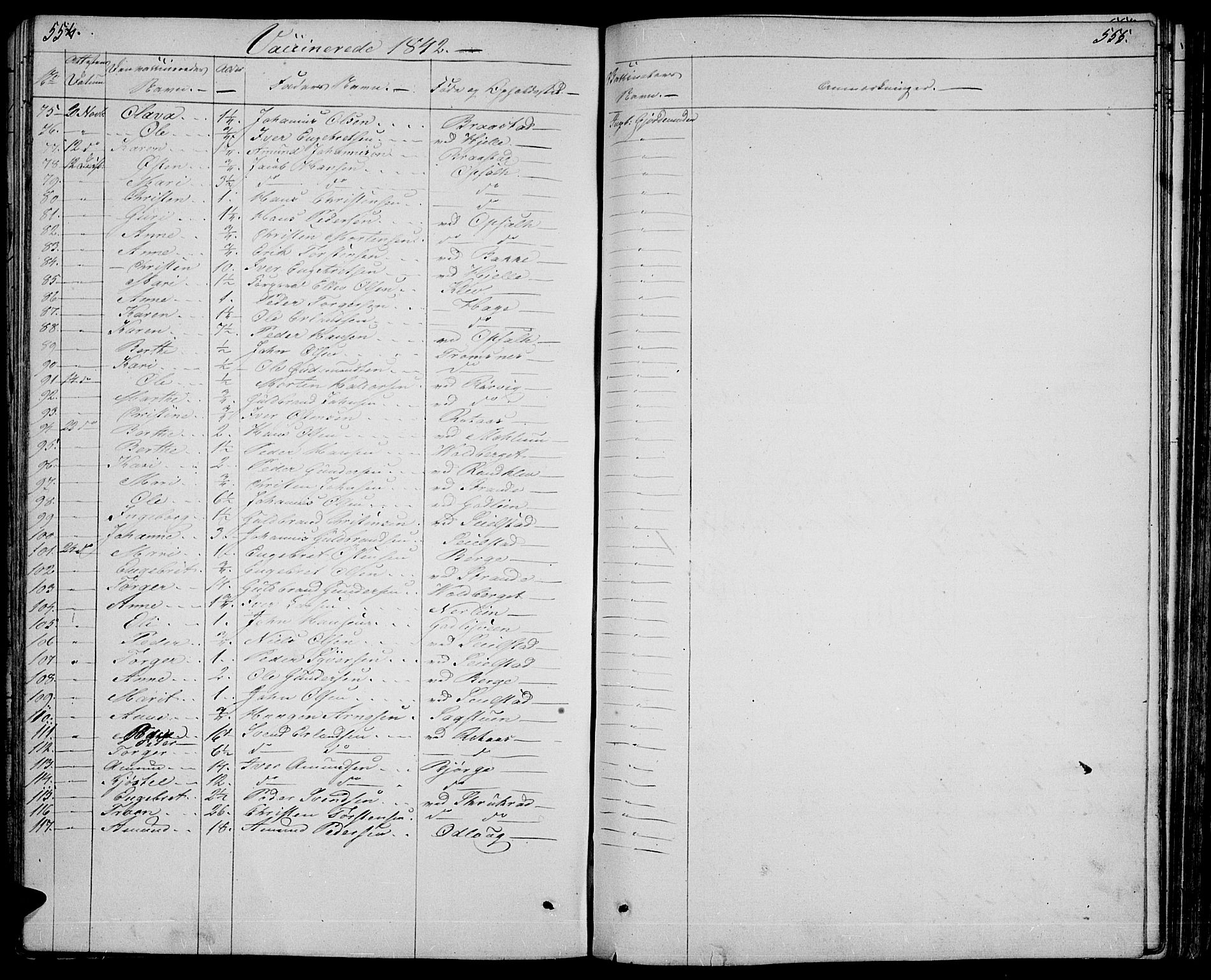 Ringebu prestekontor, SAH/PREST-082/H/Ha/Hab/L0002: Parish register (copy) no. 2, 1839-1853, p. 554-555