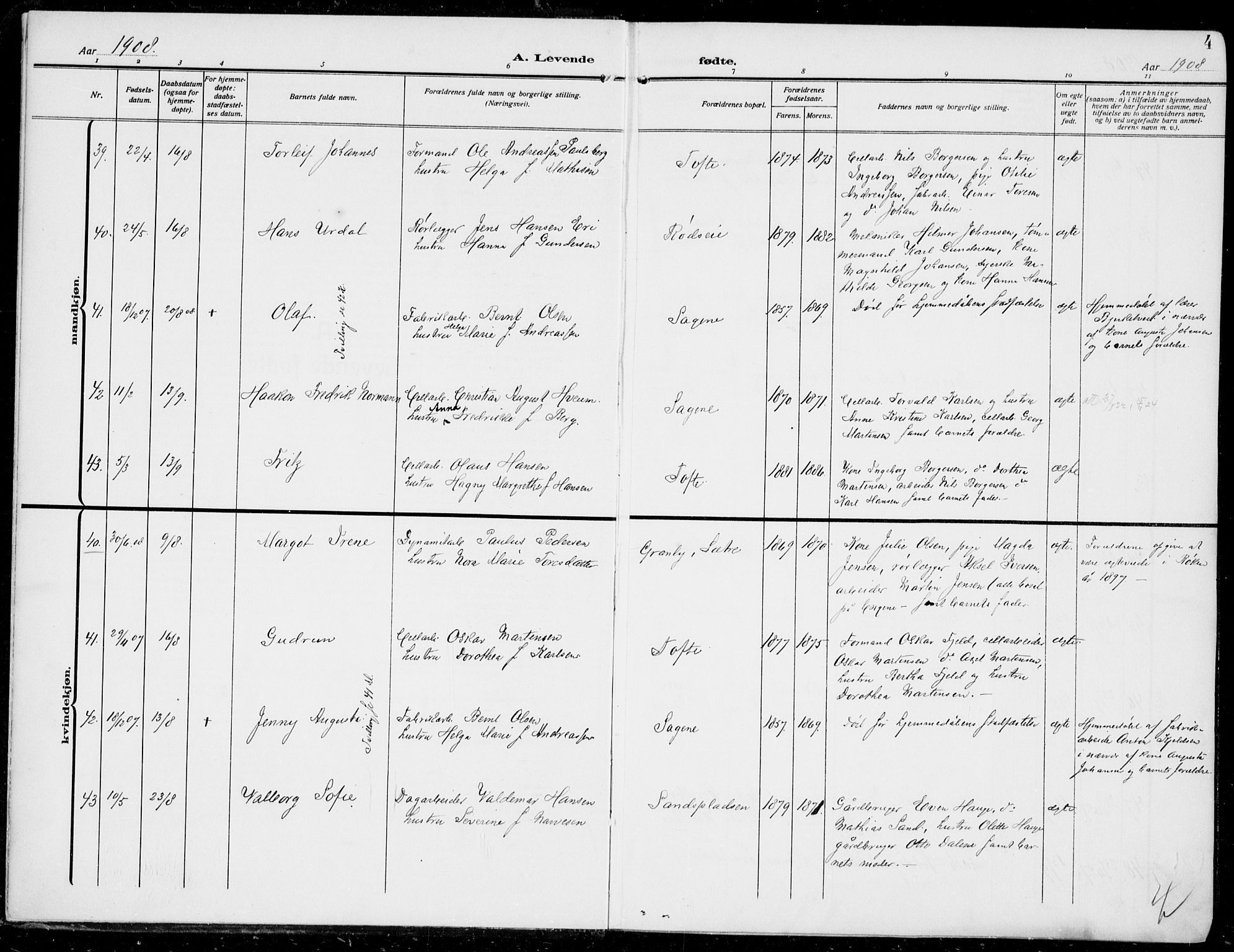 Hurum kirkebøker, SAKO/A-229/F/Fa/L0016: Parish register (official) no. 16, 1899-1918, p. 4
