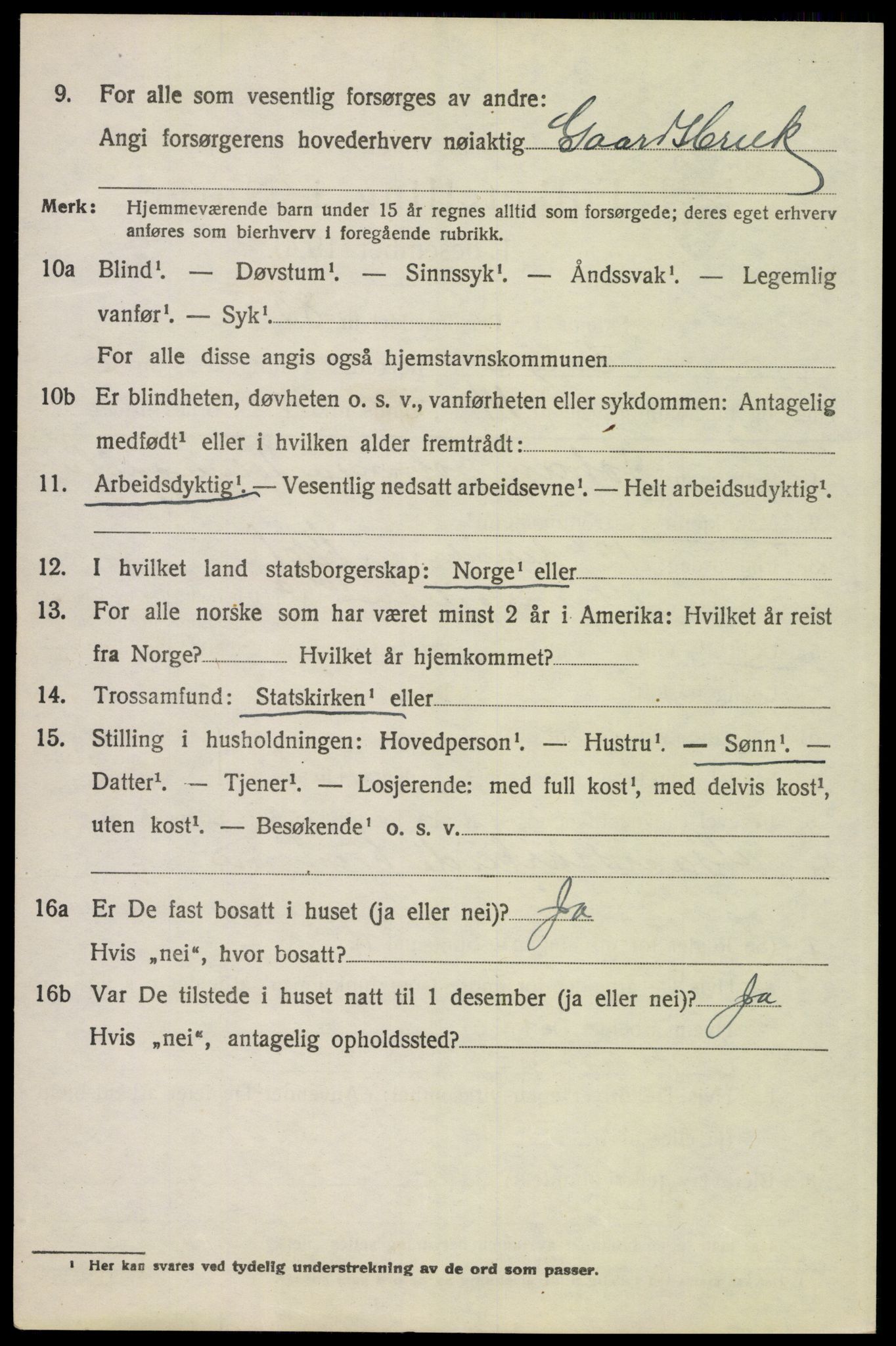 SAH, 1920 census for Tolga, 1920, p. 3784