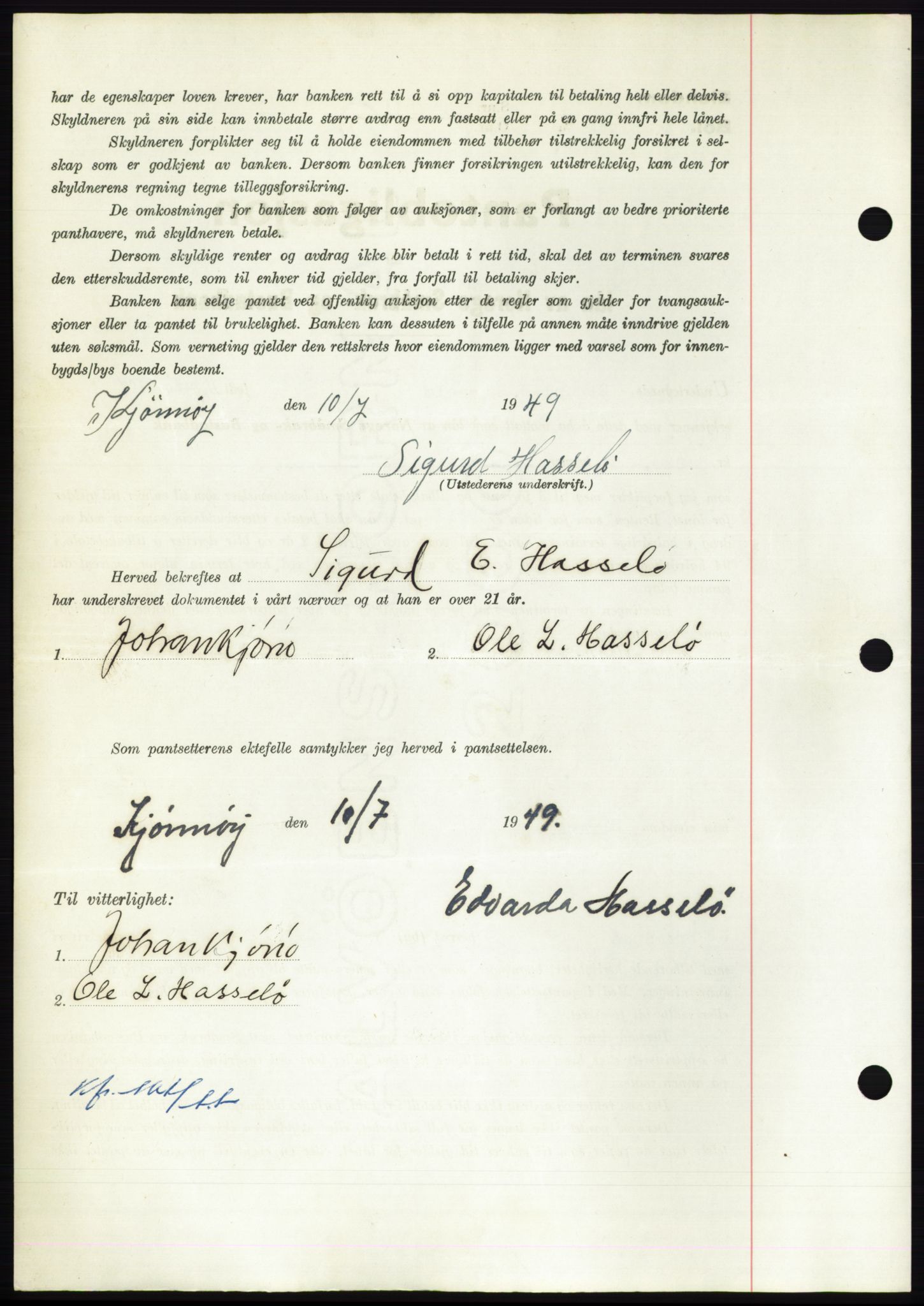 Nordmøre sorenskriveri, AV/SAT-A-4132/1/2/2Ca: Mortgage book no. B102, 1949-1949, Diary no: : 2041/1949