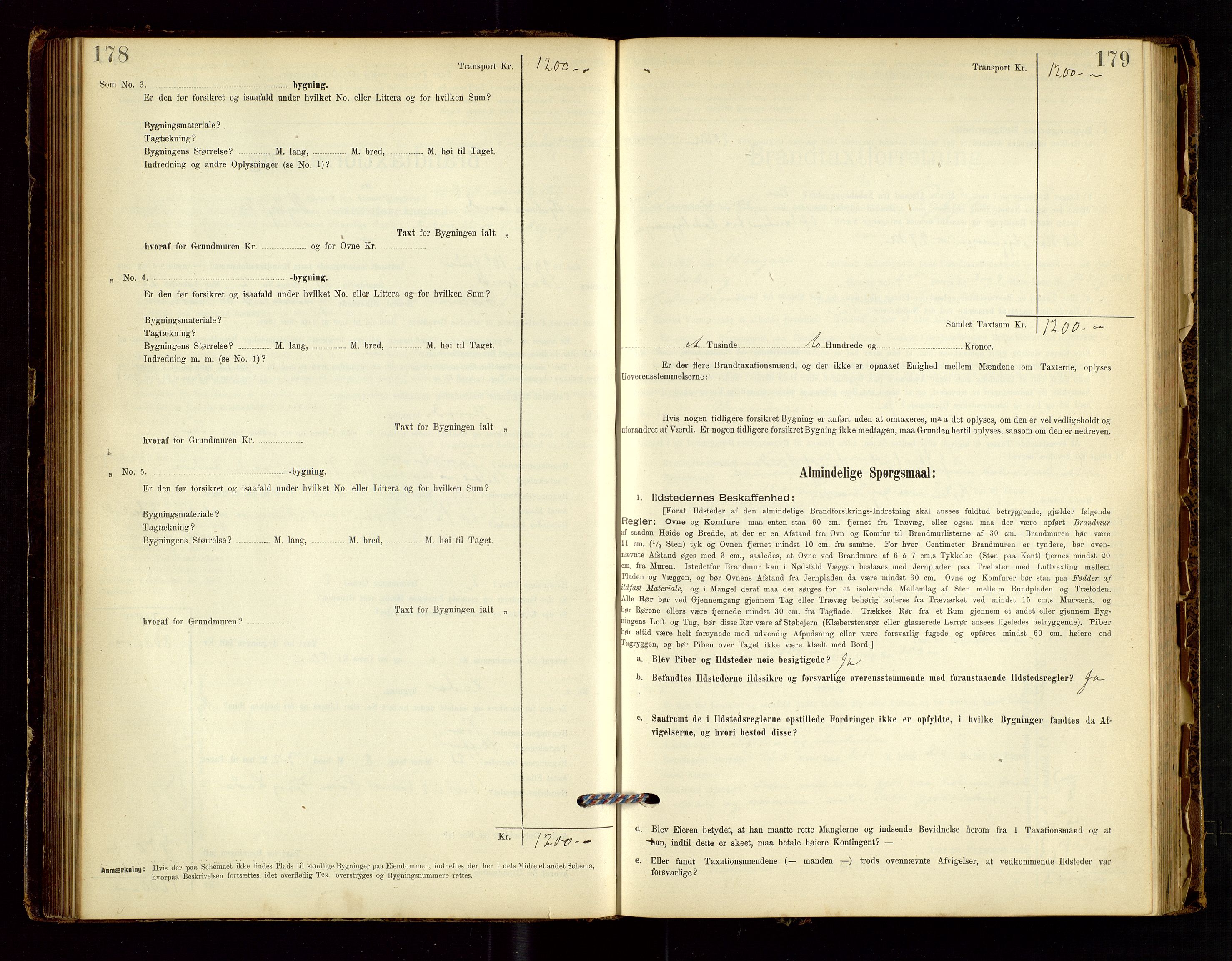 Hjelmeland lensmannskontor, AV/SAST-A-100439/Gob/L0001: "Brandtaxationsprotokol", 1895-1932, p. 178-179