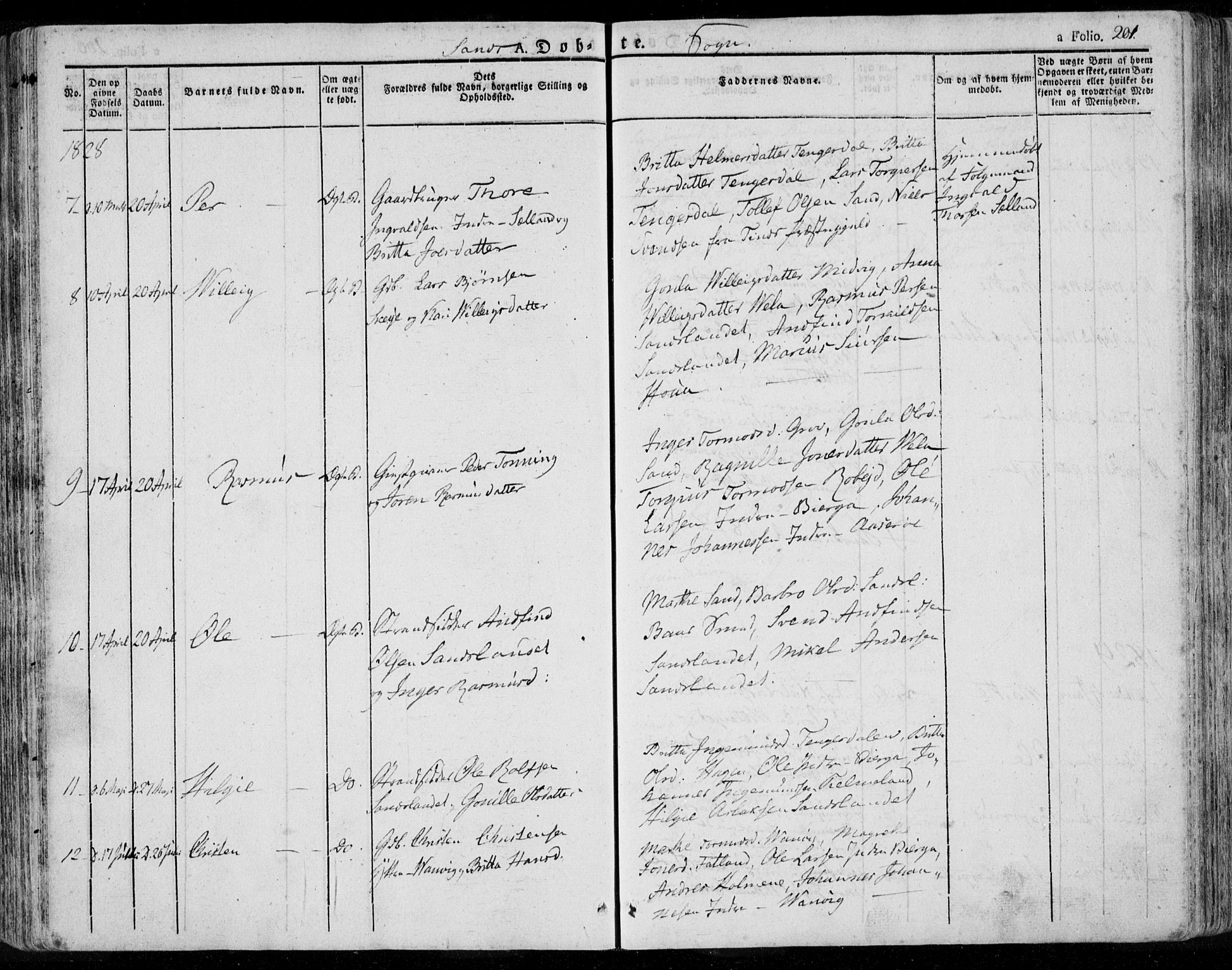 Jelsa sokneprestkontor, AV/SAST-A-101842/01/IV: Parish register (official) no. A 6.1, 1828-1853, p. 201