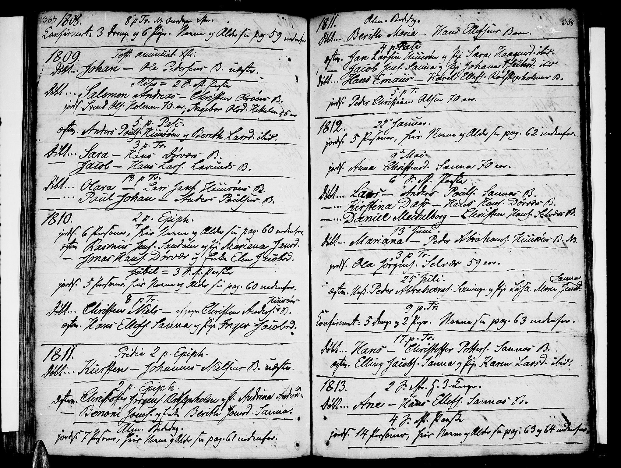 Ministerialprotokoller, klokkerbøker og fødselsregistre - Nordland, SAT/A-1459/839/L0563: Parish register (official) no. 839A01 /1, 1767-1824, p. 367-368