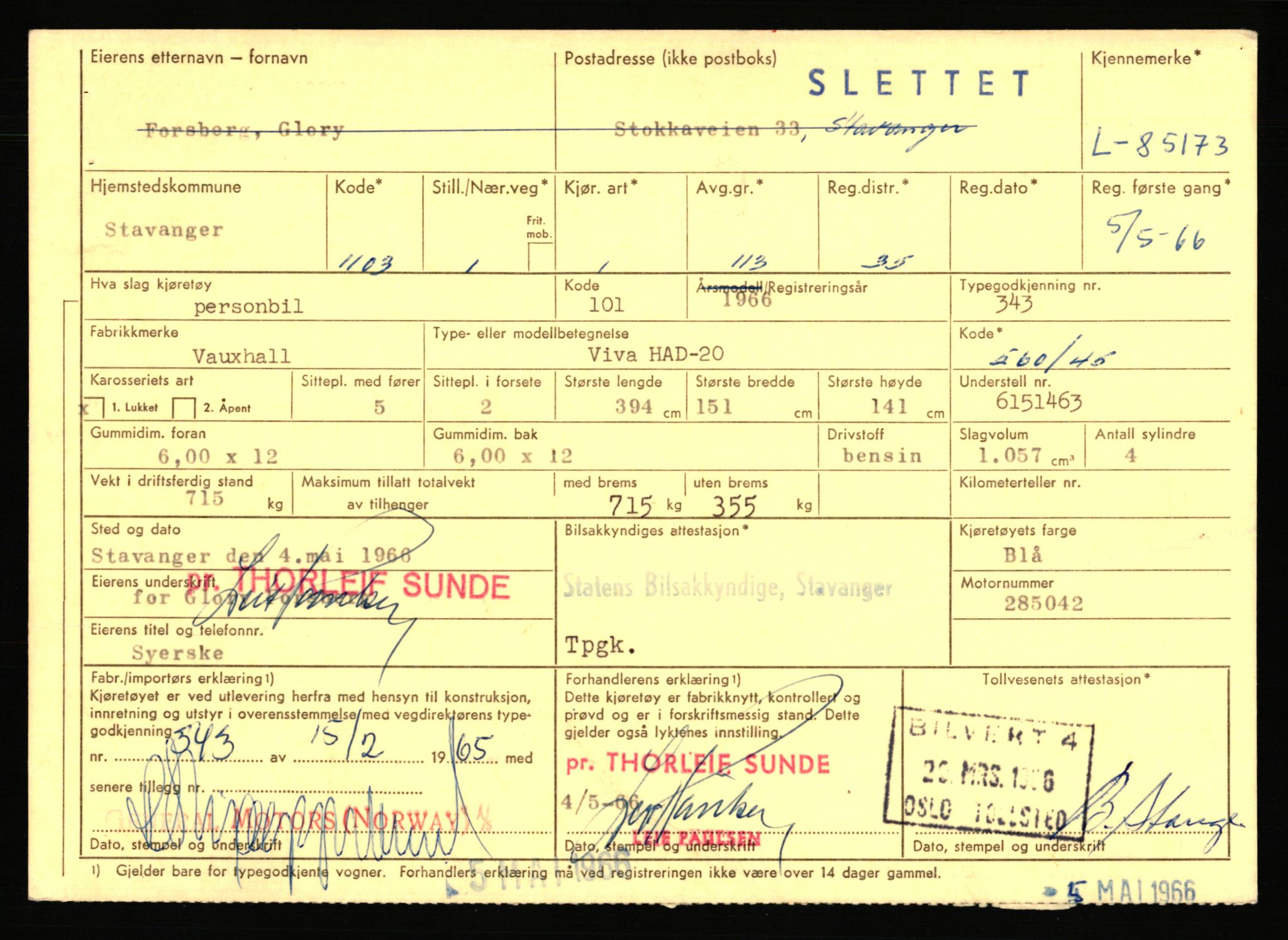 Stavanger trafikkstasjon, AV/SAST-A-101942/0/F/L0073: L-84100 - L-86499, 1930-1971, p. 1067