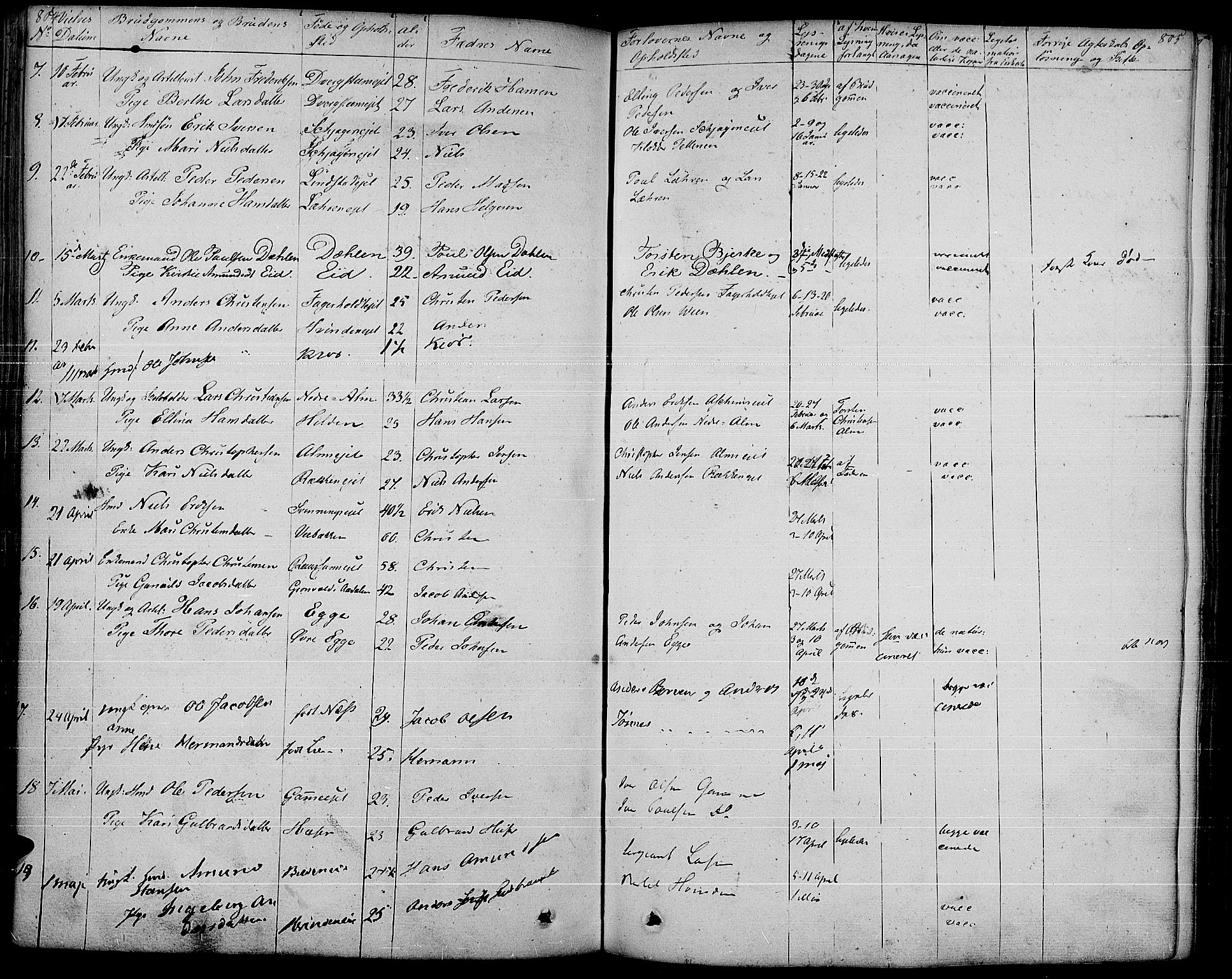 Gran prestekontor, SAH/PREST-112/H/Ha/Haa/L0010: Parish register (official) no. 10, 1824-1842, p. 804-805