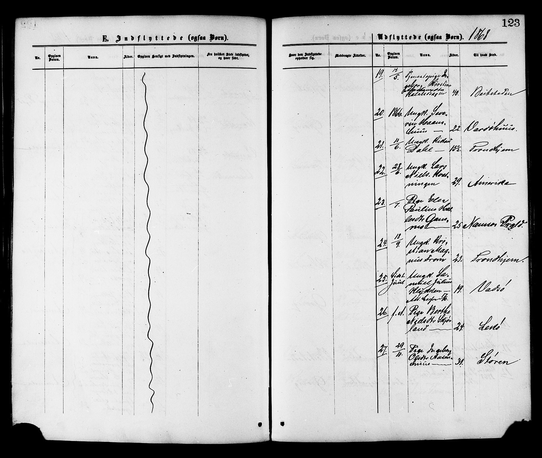 Ministerialprotokoller, klokkerbøker og fødselsregistre - Nord-Trøndelag, SAT/A-1458/764/L0554: Parish register (official) no. 764A09, 1867-1880, p. 123