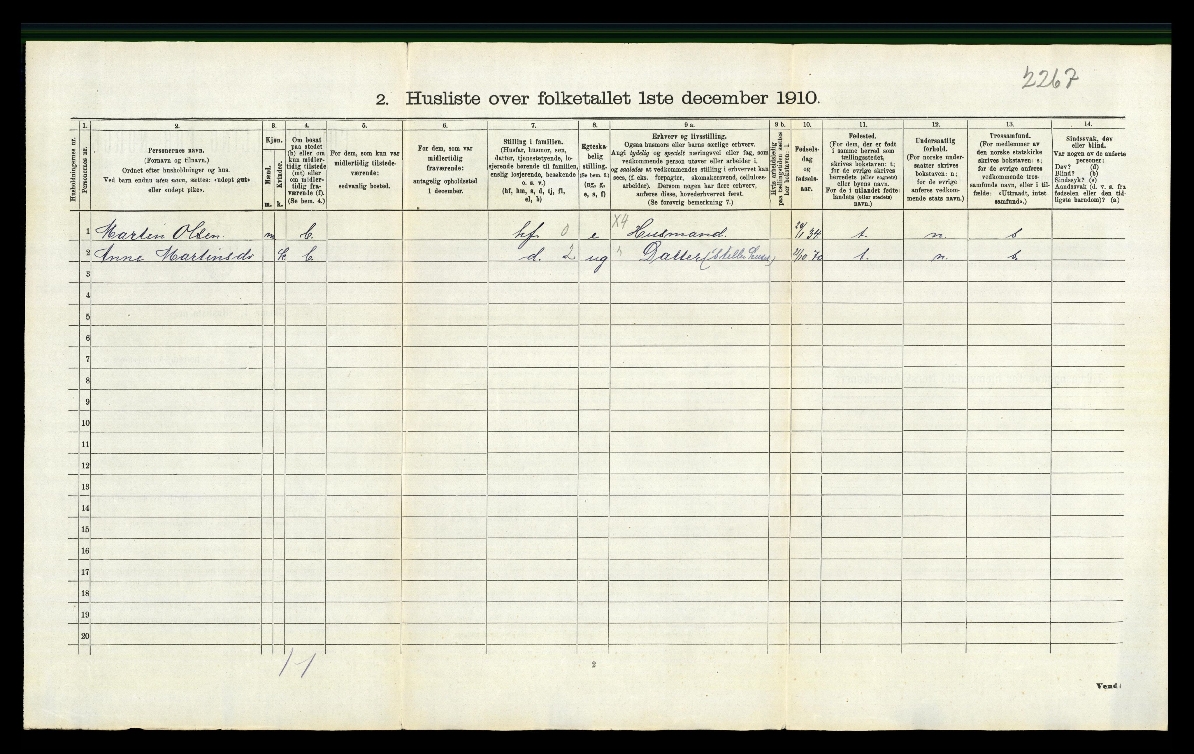 RA, 1910 census for Hole, 1910, p. 883