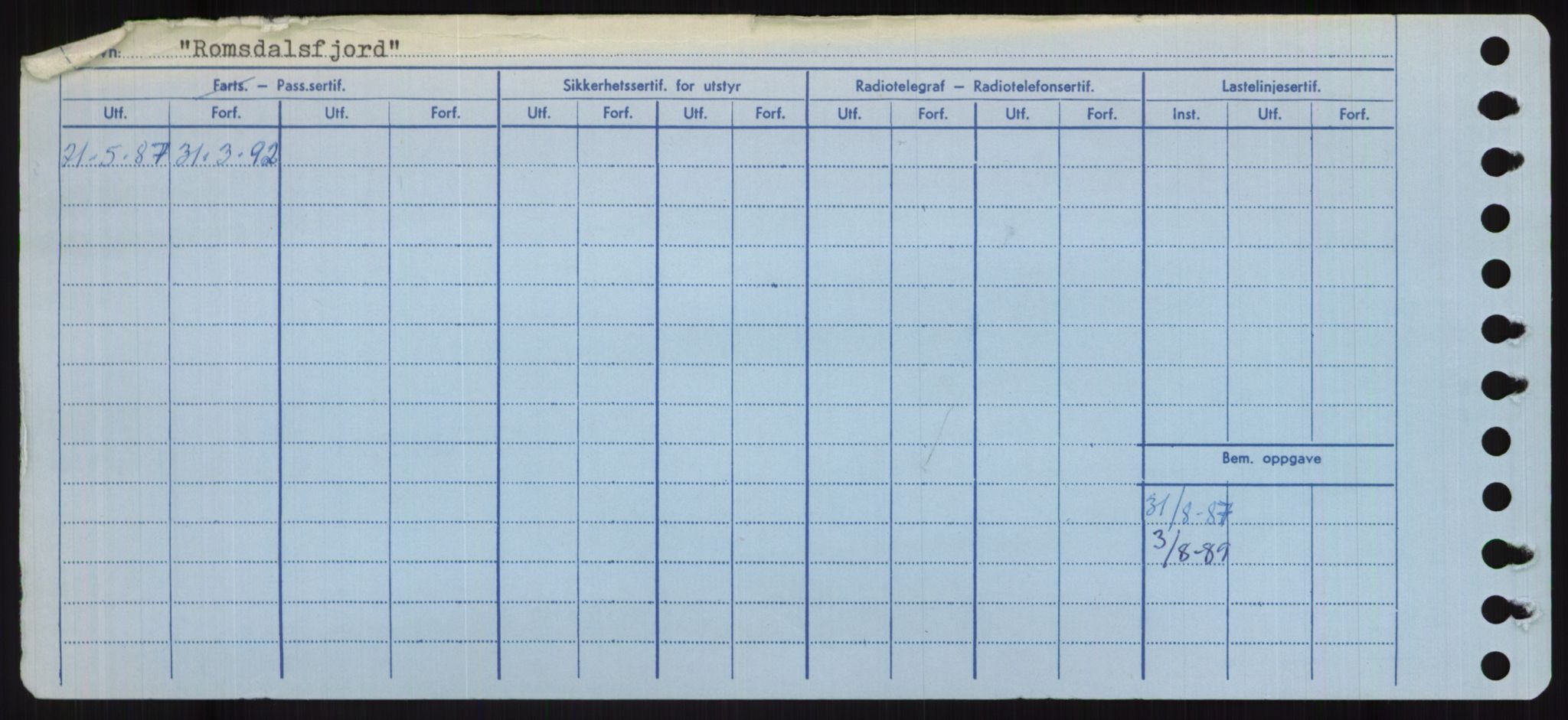 Sjøfartsdirektoratet med forløpere, Skipsmålingen, RA/S-1627/H/Ha/L0004/0002: Fartøy, Mas-R / Fartøy, Odin-R, p. 818