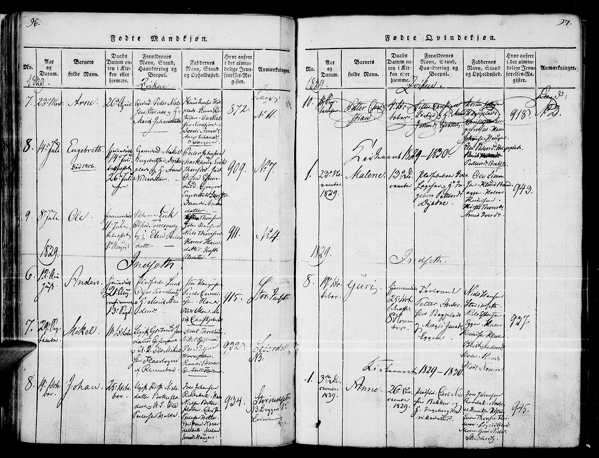 Kvikne prestekontor, AV/SAH-PREST-064/H/Ha/Haa/L0004: Parish register (official) no. 4, 1815-1840, p. 96-97