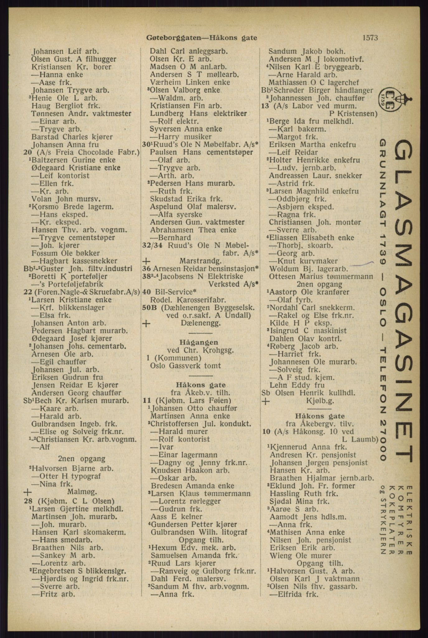 Kristiania/Oslo adressebok, PUBL/-, 1933, p. 1573