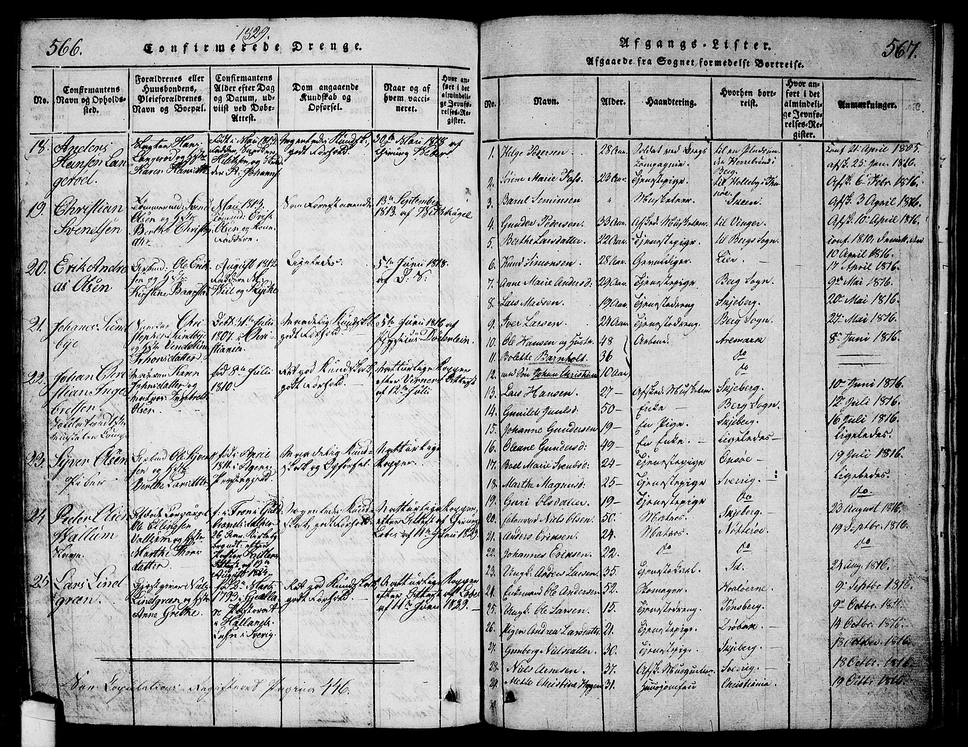 Halden prestekontor Kirkebøker, SAO/A-10909/G/Ga/L0001: Parish register (copy) no. 1, 1815-1833, p. 566-567