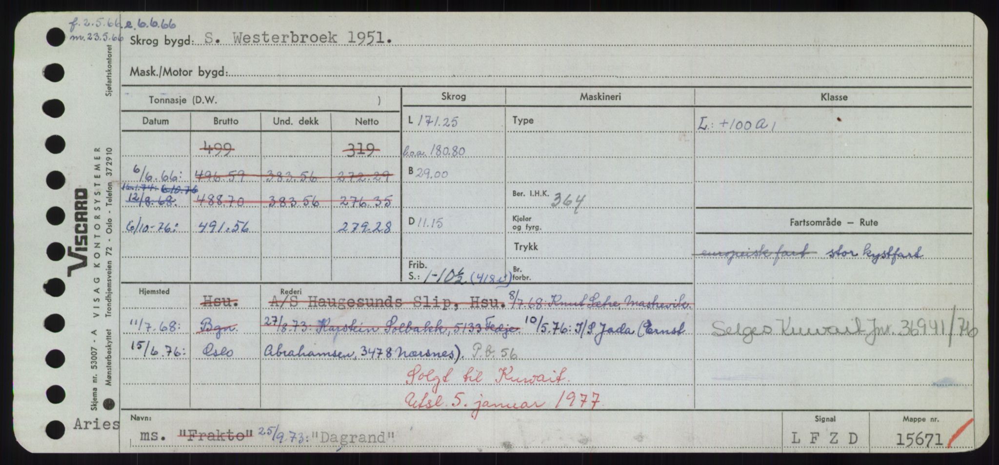 Sjøfartsdirektoratet med forløpere, Skipsmålingen, RA/S-1627/H/Hd/L0008: Fartøy, C-D, p. 353