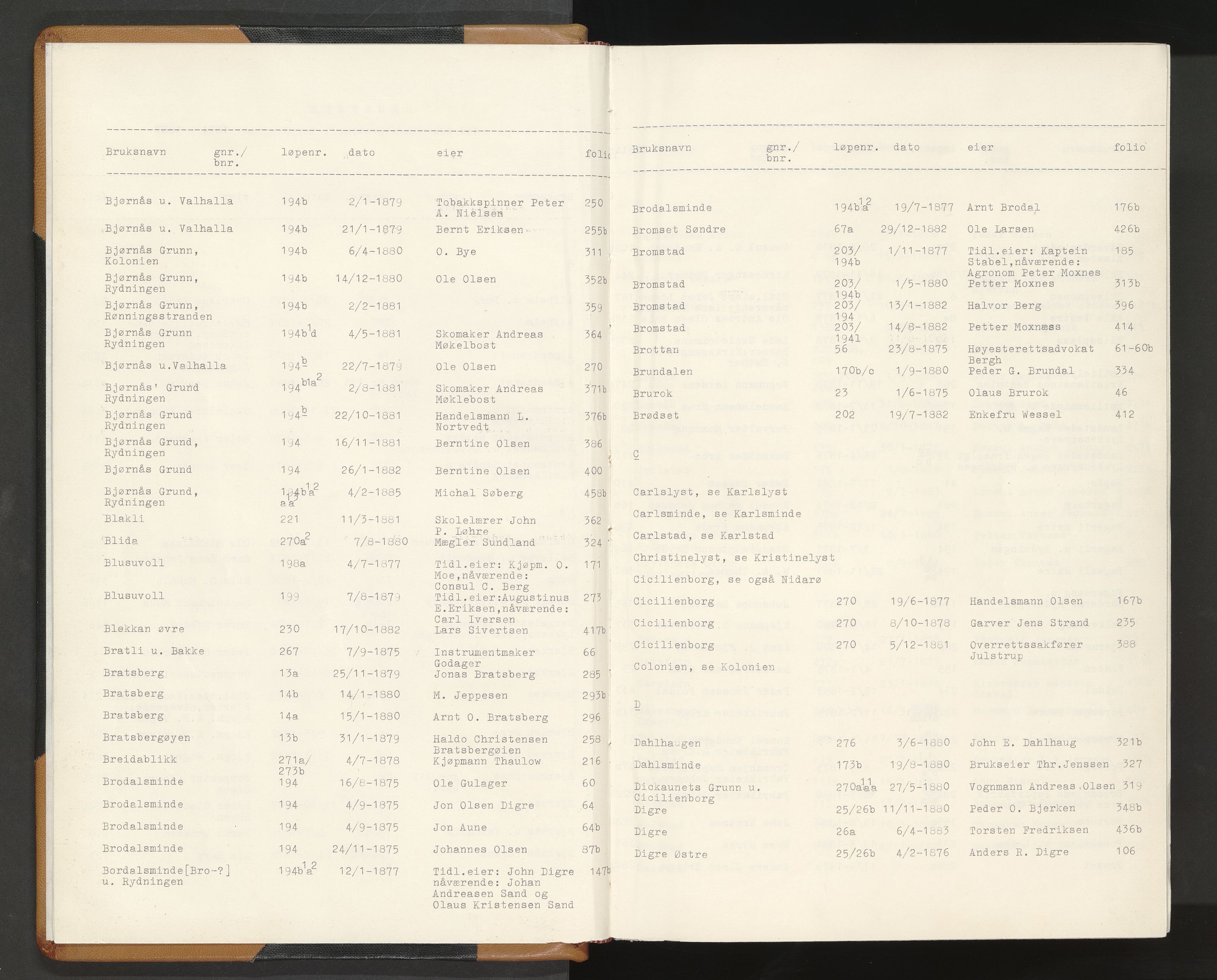 Norges Brannkasse Strinda, AV/SAT-A-5516/Fa/L0002: Branntakstprotokoll, 1874-1895