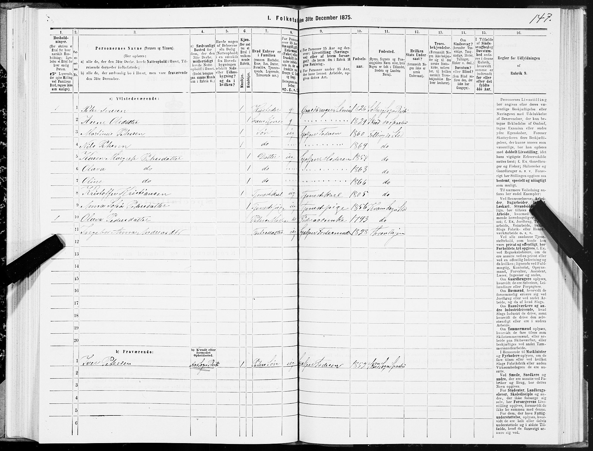 SAT, 1875 census for 1734P Stod, 1875, p. 4147