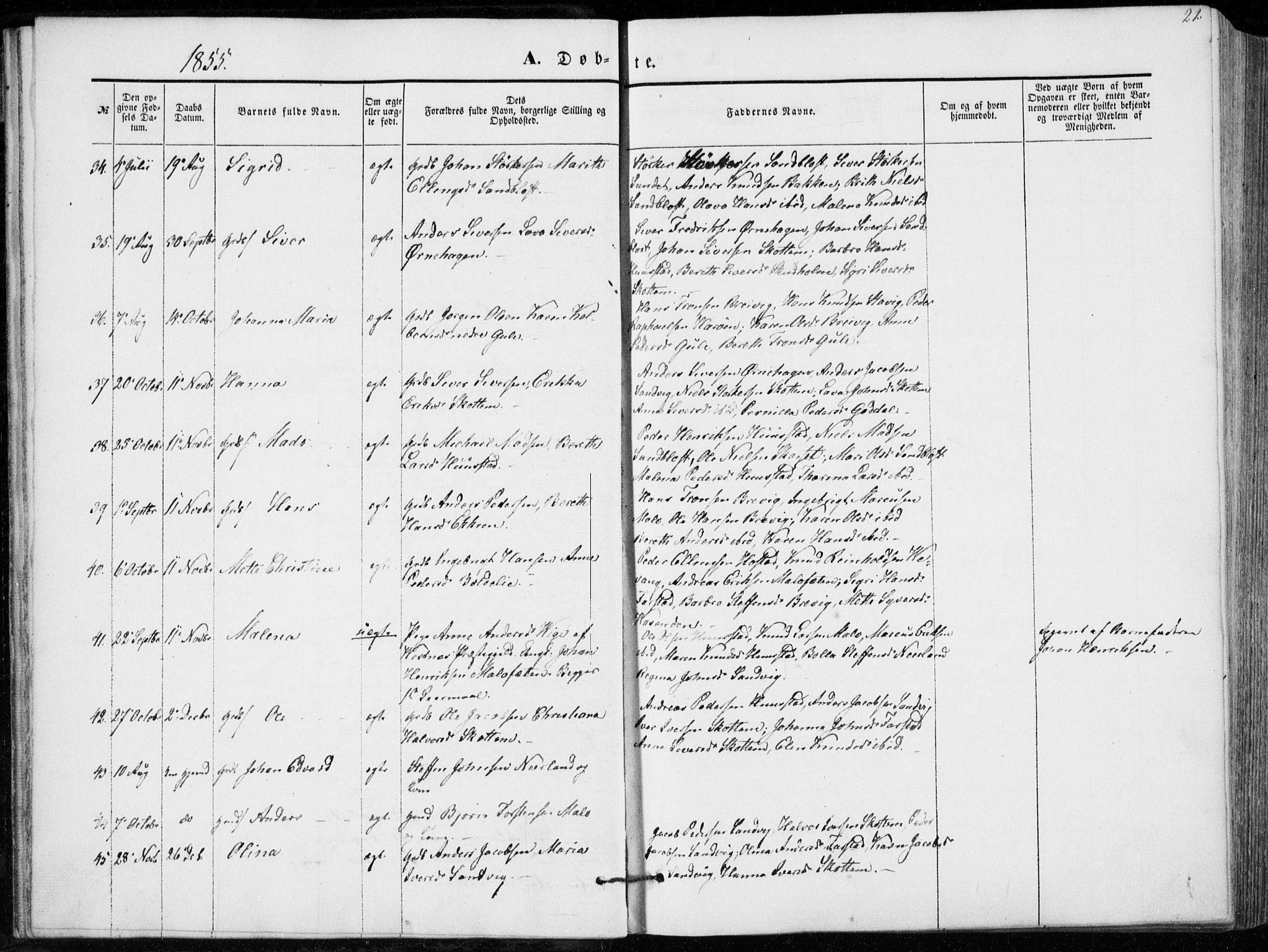 Ministerialprotokoller, klokkerbøker og fødselsregistre - Møre og Romsdal, AV/SAT-A-1454/566/L0767: Parish register (official) no. 566A06, 1852-1868, p. 22