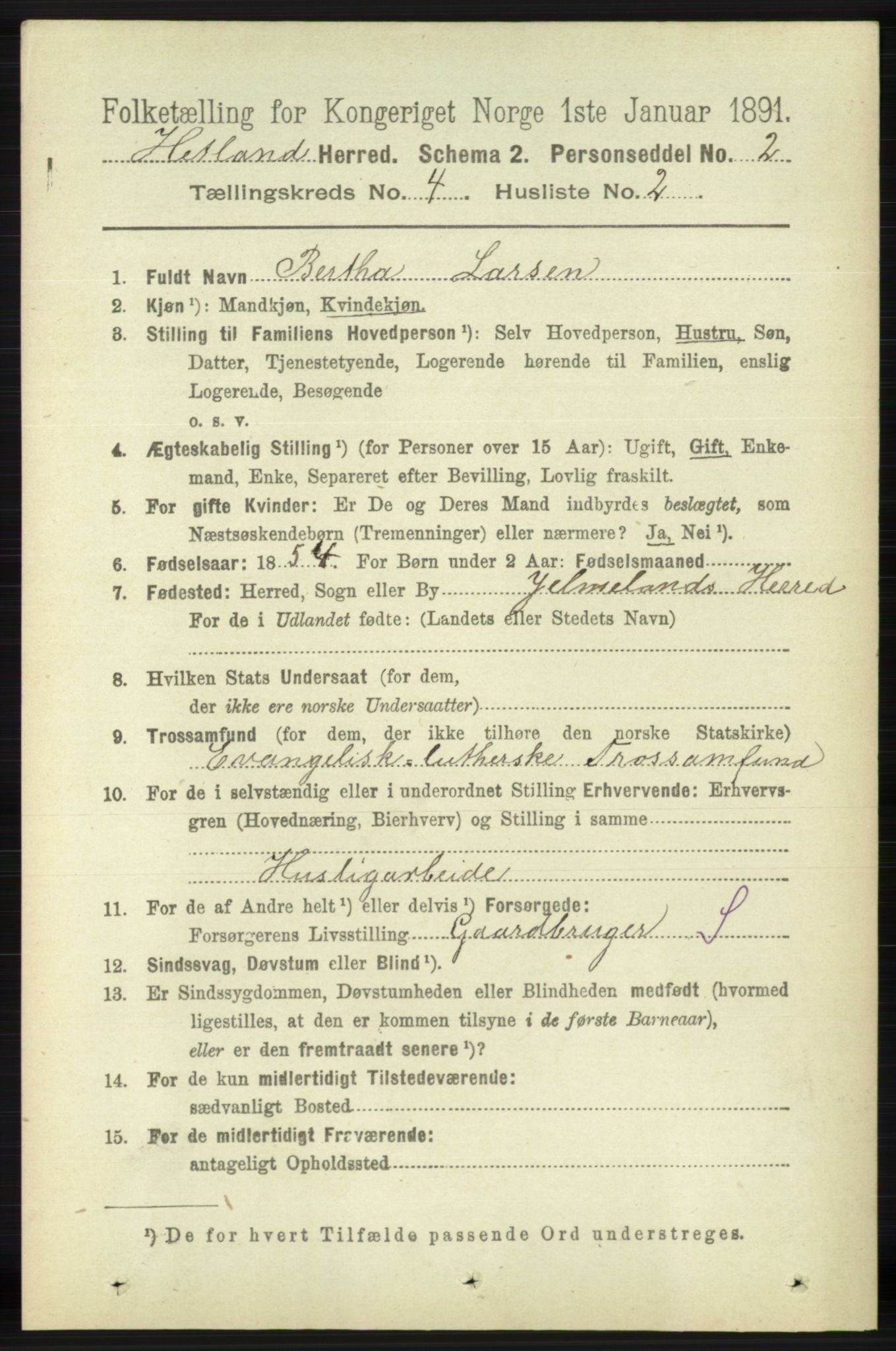 RA, 1891 census for 1126 Hetland, 1891, p. 1989