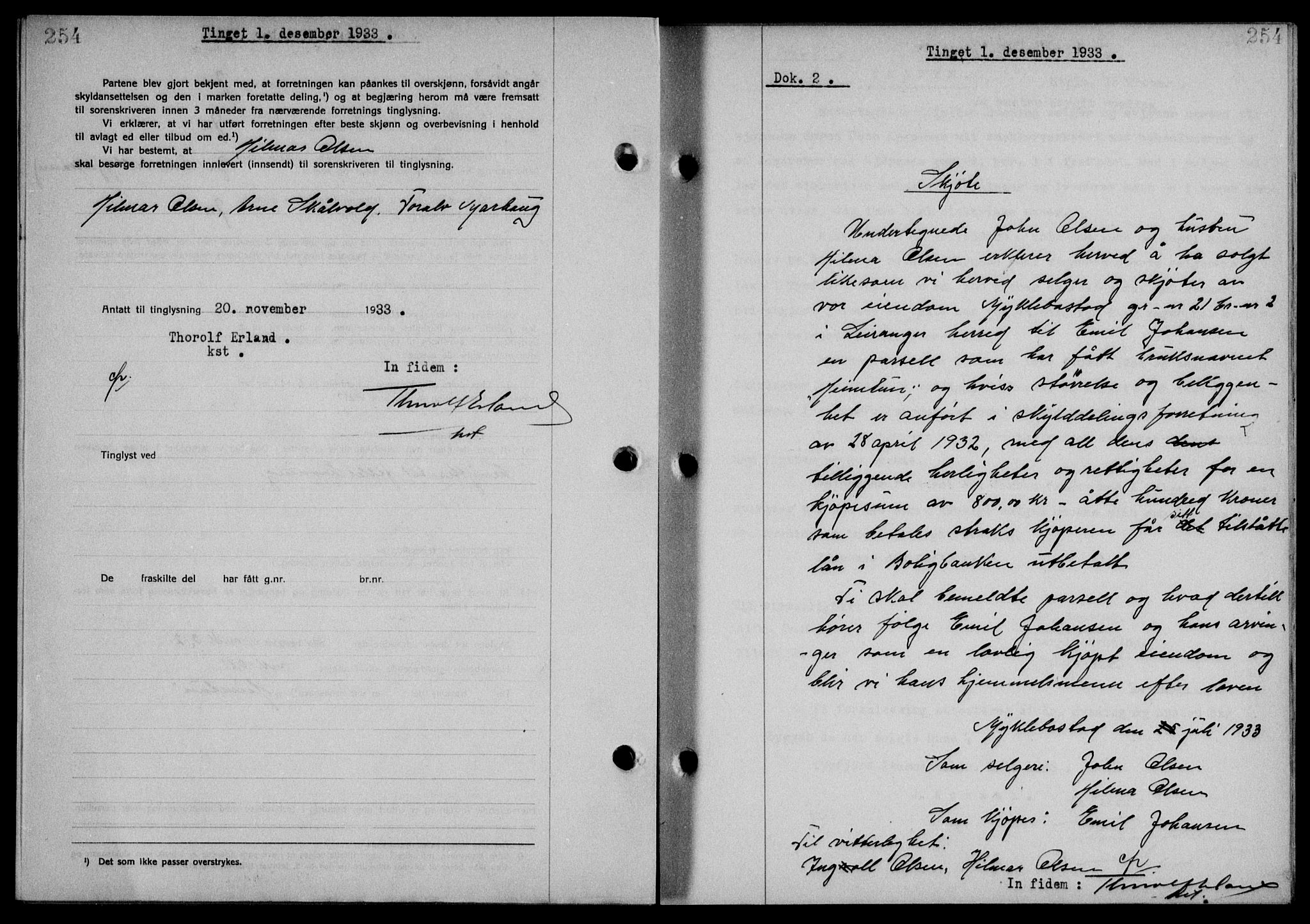 Steigen og Ofoten sorenskriveri, SAT/A-0030/1/2/2C/L0023/0002: Mortgage book no. 26-II og 27, 1933-1934, Deed date: 01.12.1933
