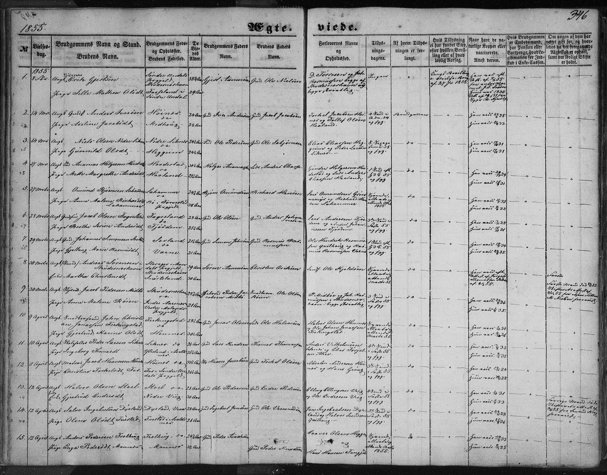 Skudenes sokneprestkontor, AV/SAST-A -101849/H/Ha/Haa/L0005: Parish register (official) no. A 3.2, 1847-1863, p. 346