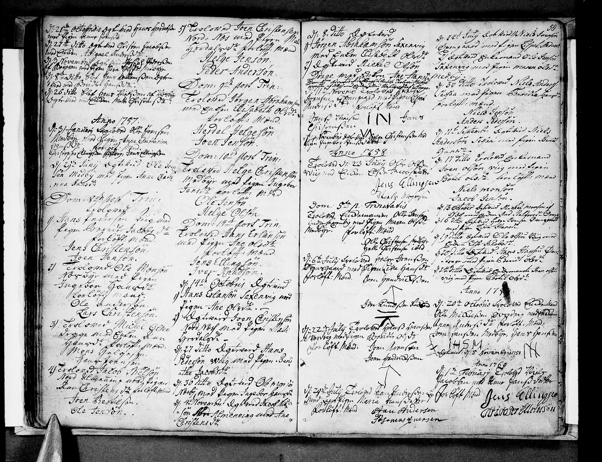 Ministerialprotokoller, klokkerbøker og fødselsregistre - Nordland, SAT/A-1459/847/L0663: Parish register (official) no. 847A03, 1749-1770, p. 58