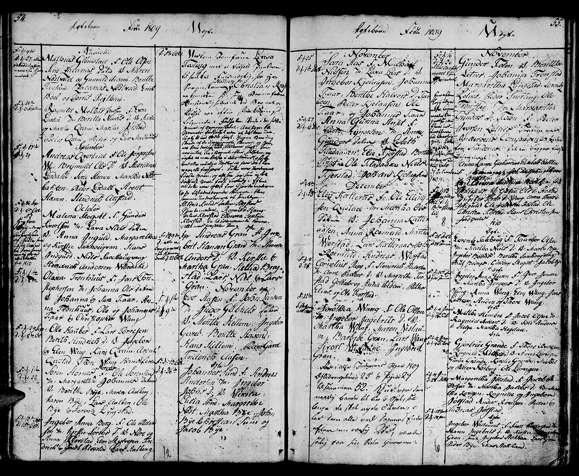 Ministerialprotokoller, klokkerbøker og fødselsregistre - Nord-Trøndelag, SAT/A-1458/730/L0274: Parish register (official) no. 730A03, 1802-1816, p. 54-55