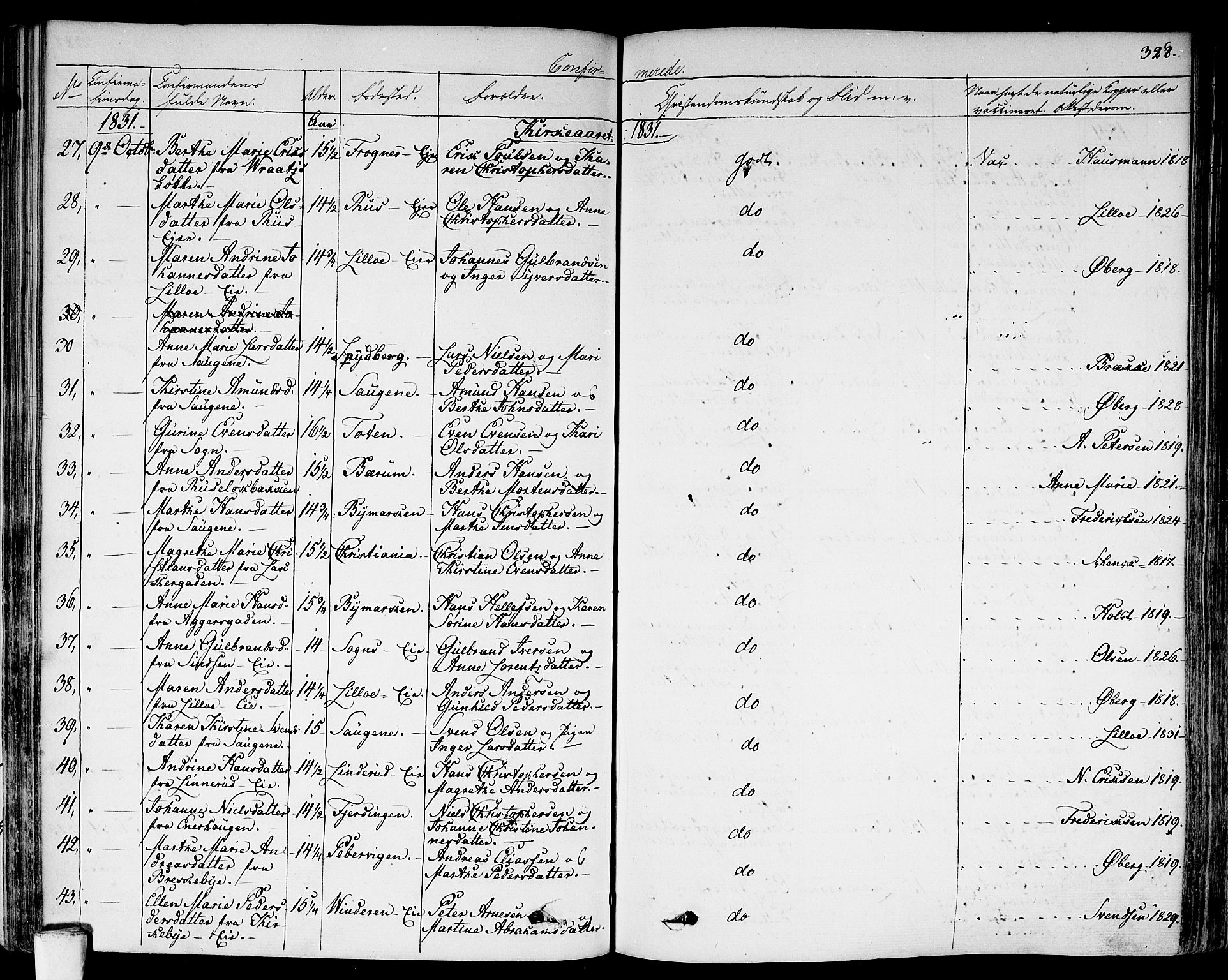 Aker prestekontor kirkebøker, AV/SAO-A-10861/F/L0013: Parish register (official) no. 13, 1828-1837, p. 328