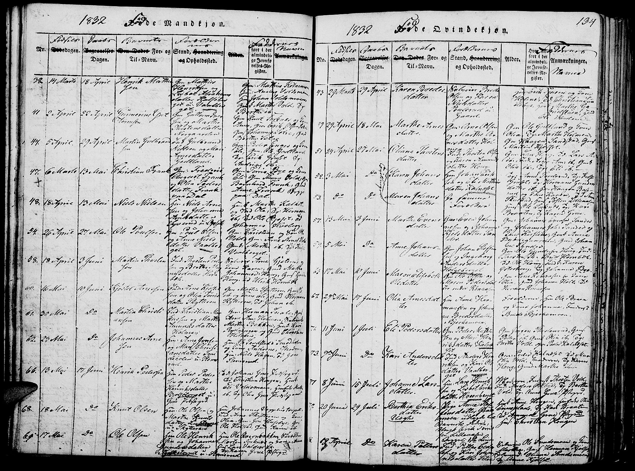 Grue prestekontor, AV/SAH-PREST-036/H/Ha/Hab/L0002: Parish register (copy) no. 2, 1815-1841, p. 134